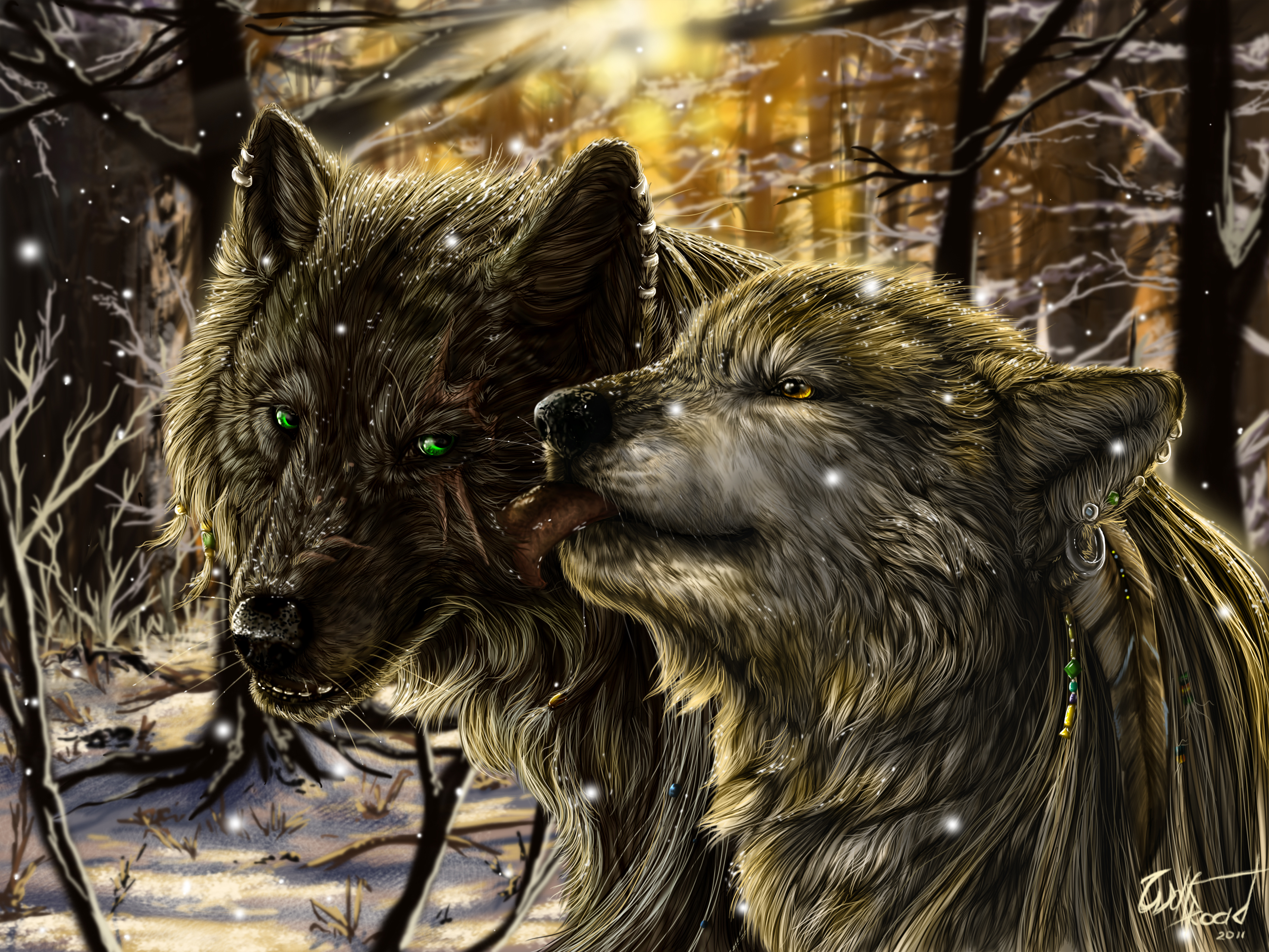 Картинки фэнтези волки