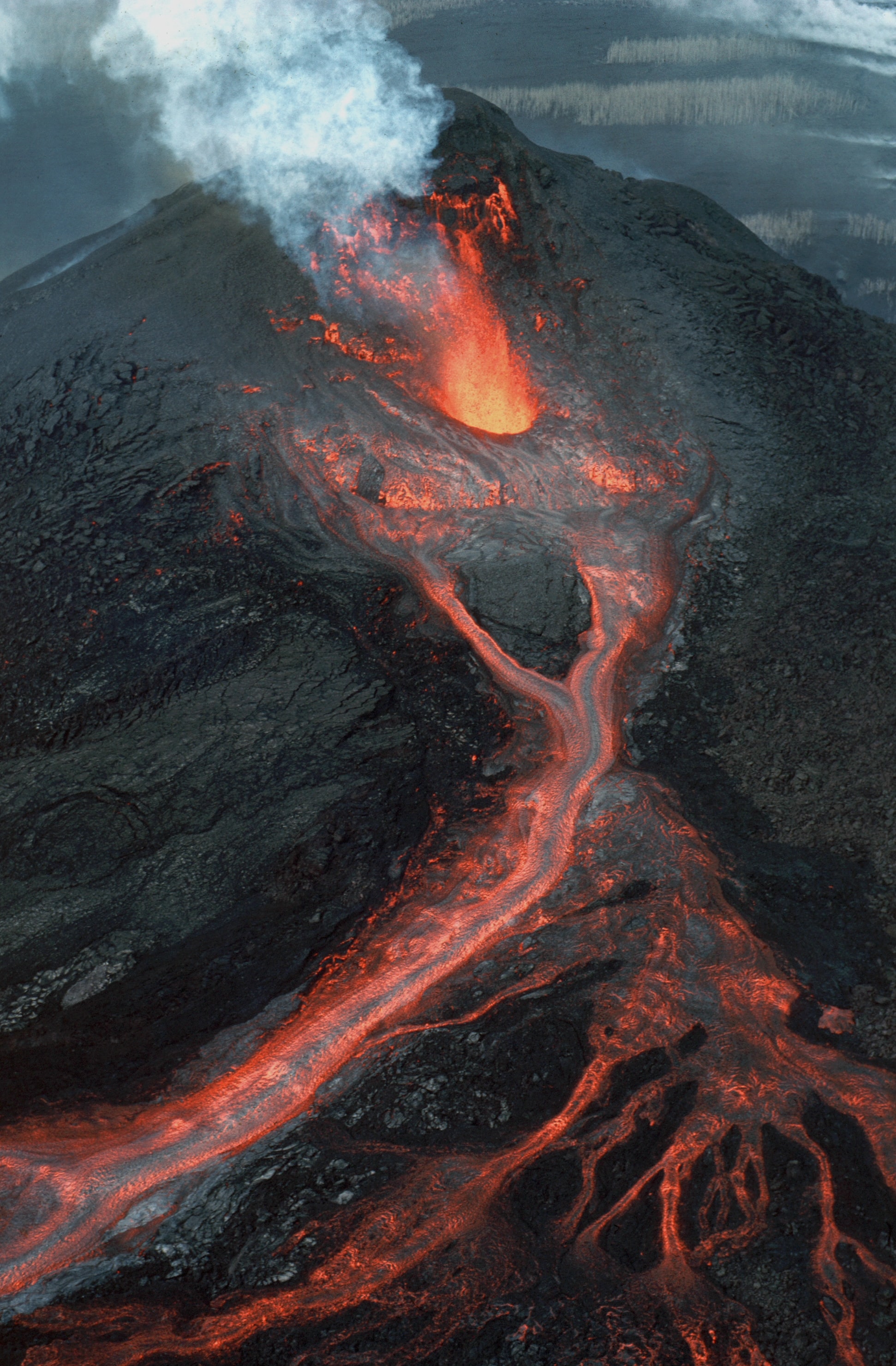 volcano, lava, nature, eruption, crater mobile wallpaper