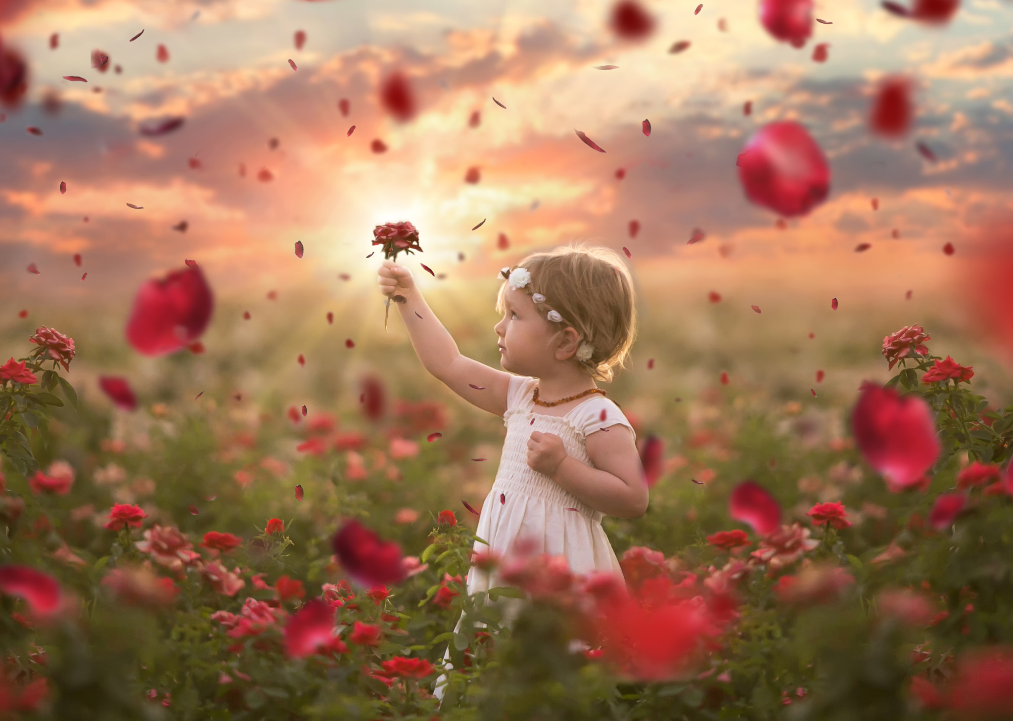 Ребенок с цветком в руках