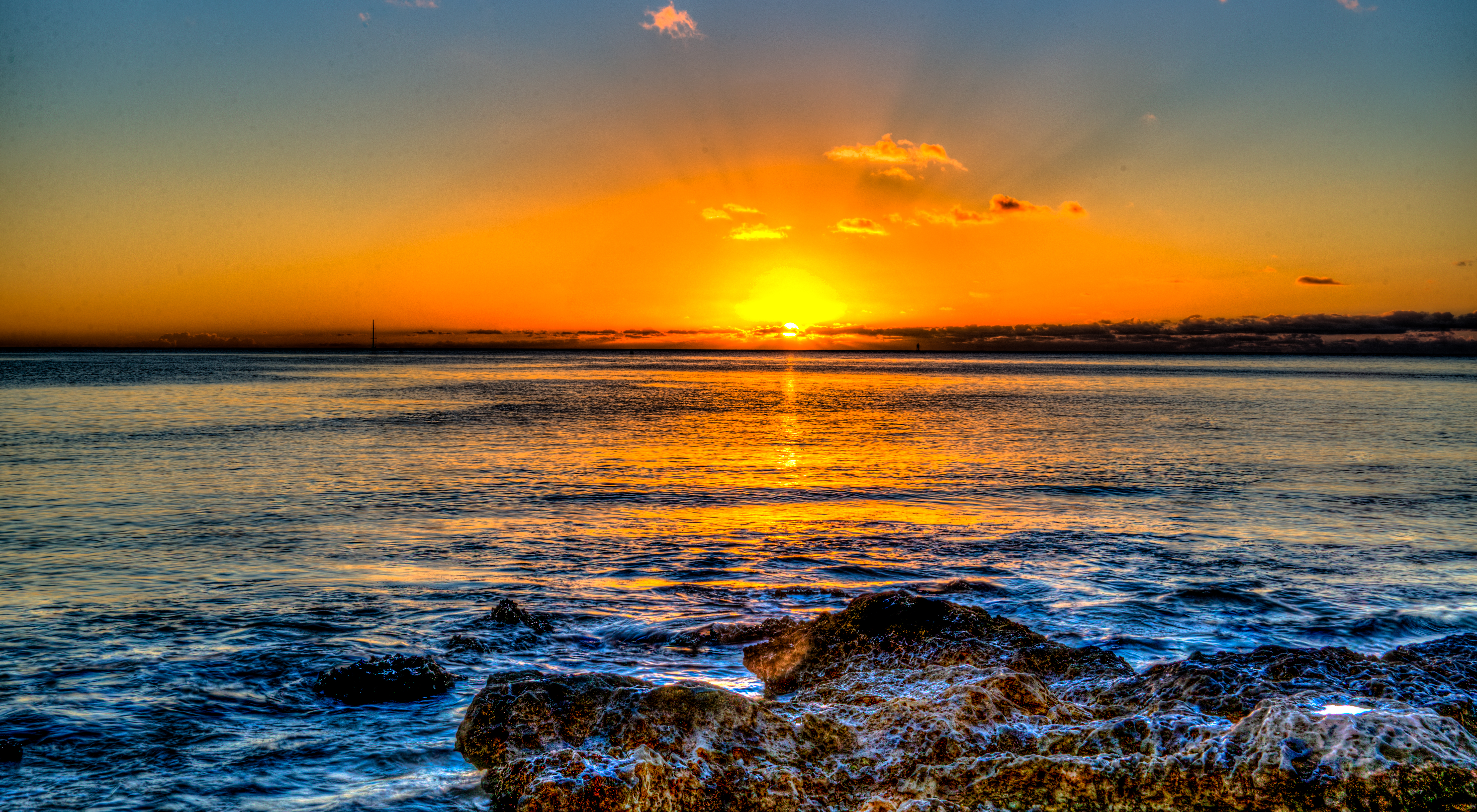 hawaii, nature, sunset, sea, horizon, ocean, surf 4K Ultra