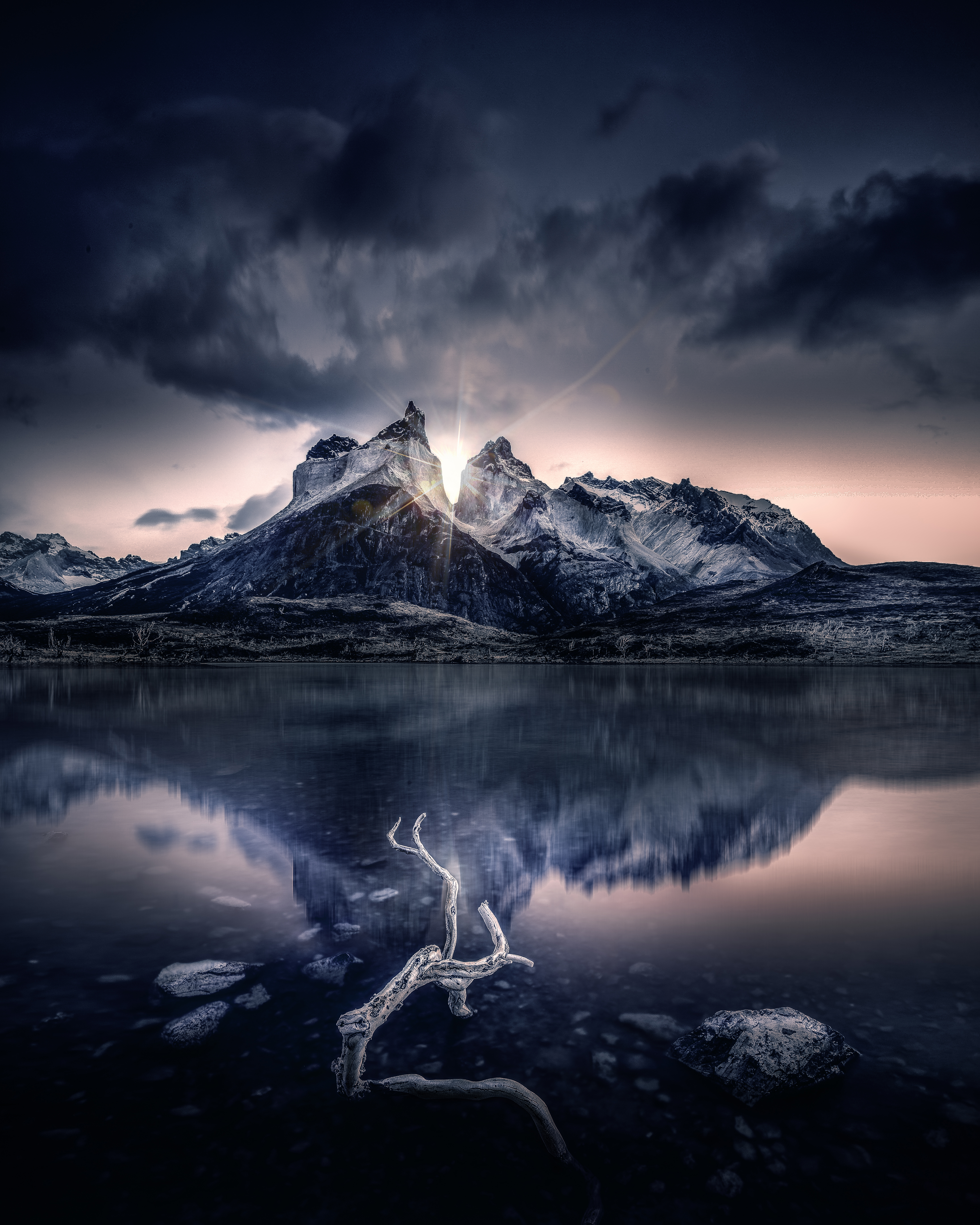 nature, mountain, lake, reflection, sunlight QHD