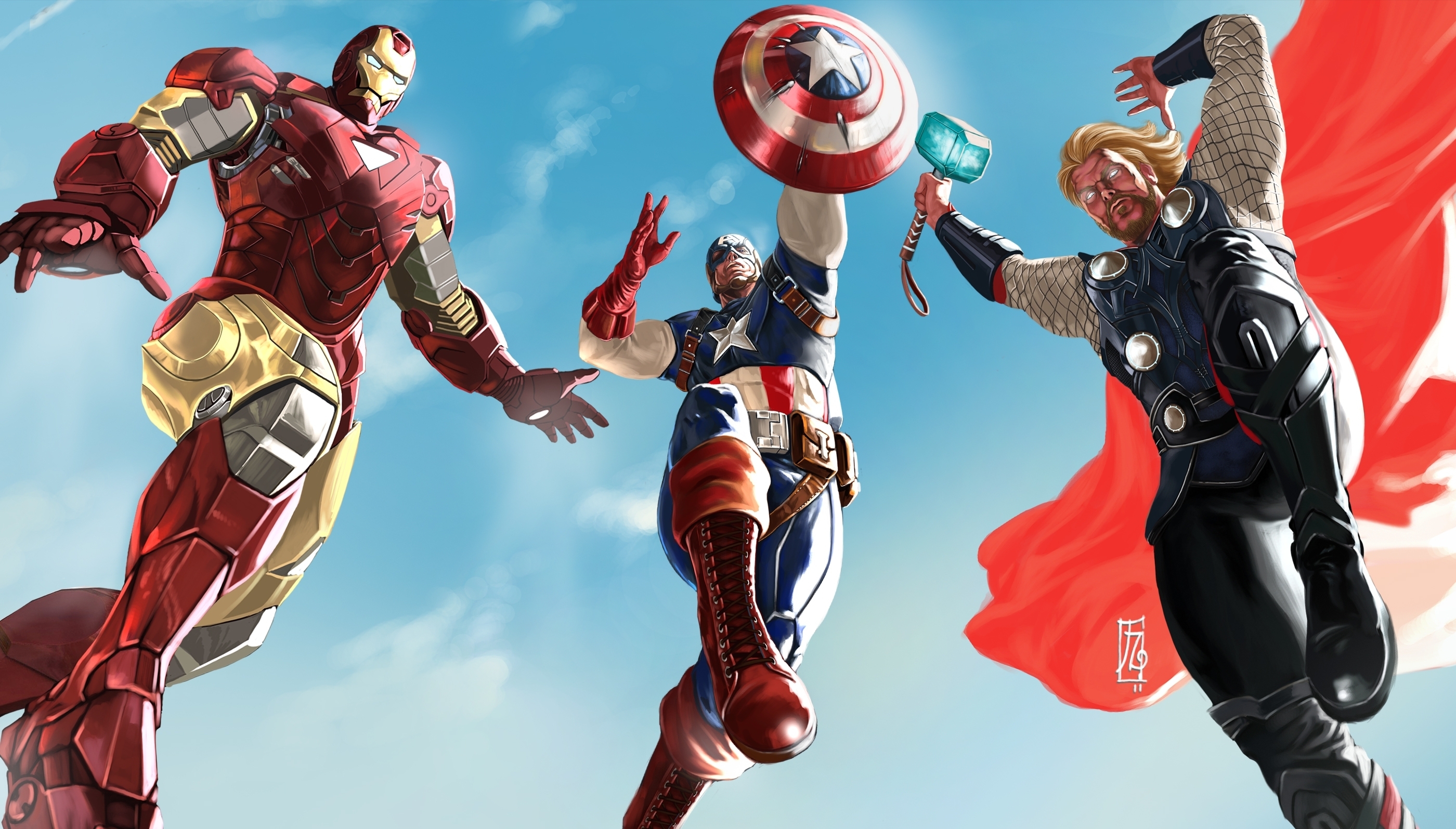 Мстители Железный человек и Капитан Америка