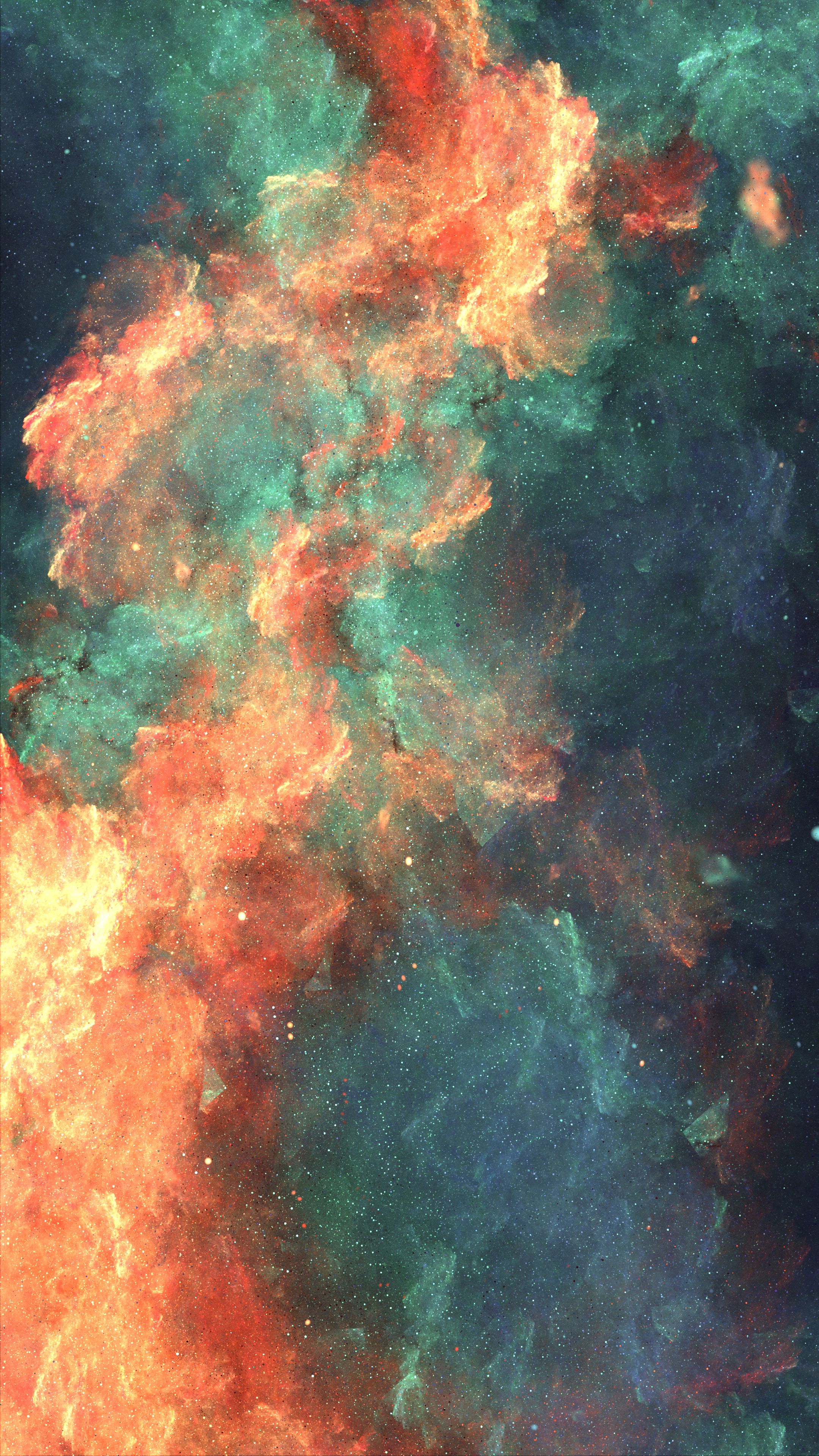 sparks, abstract, multicolored, motley, nebula, cloud, flaming, fiery