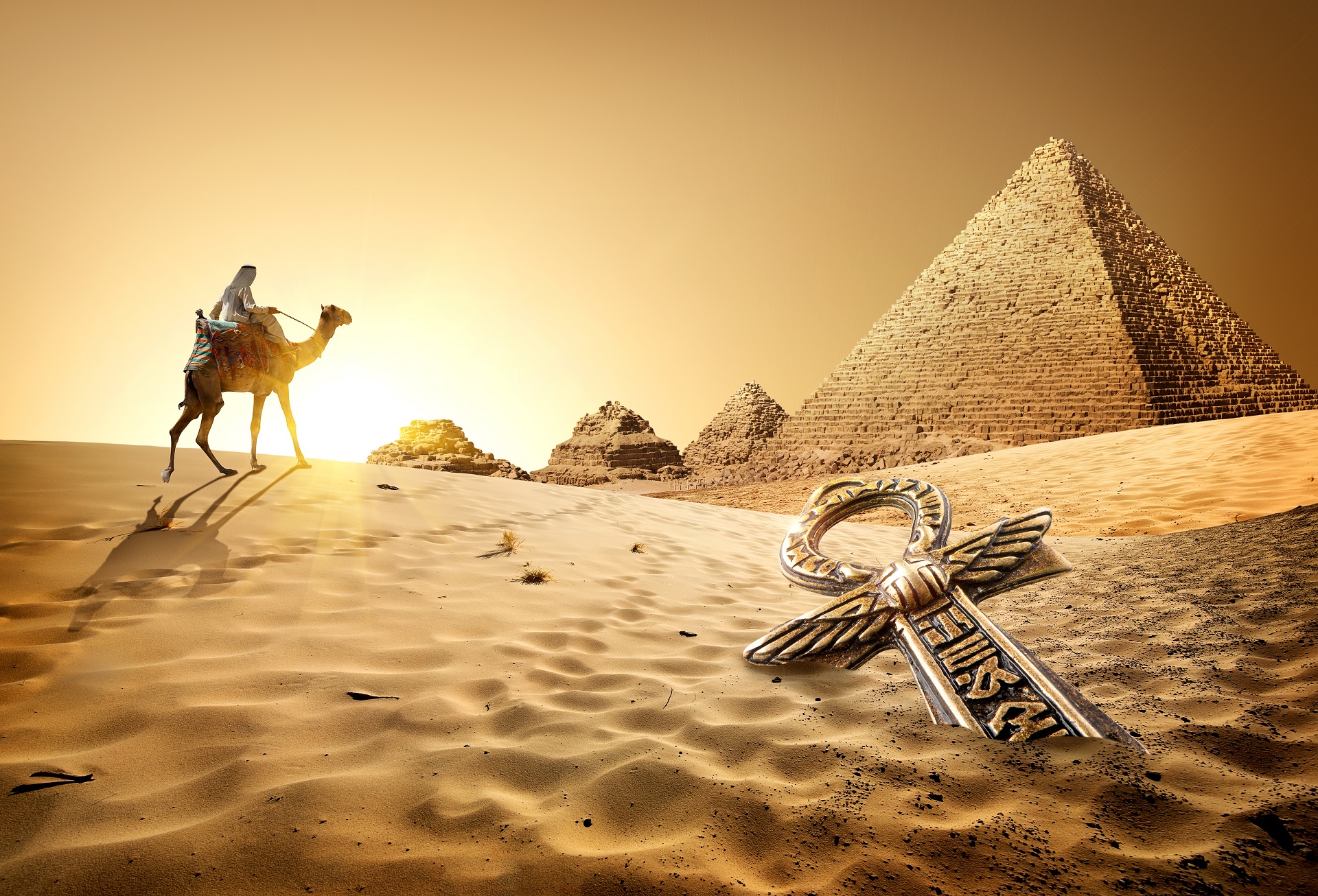 1501750 скачать картинку сделано человеком, пирамида, верблюд, египетский - обои и заставки бесплатно