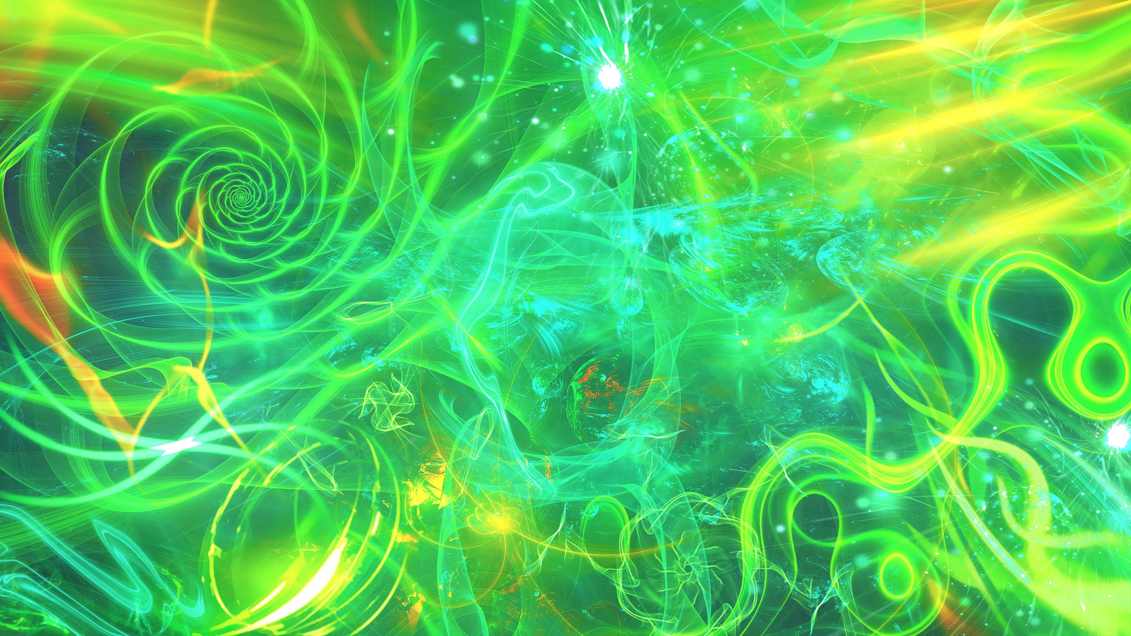 confused, intricate, green, bright, abstract, fractal images