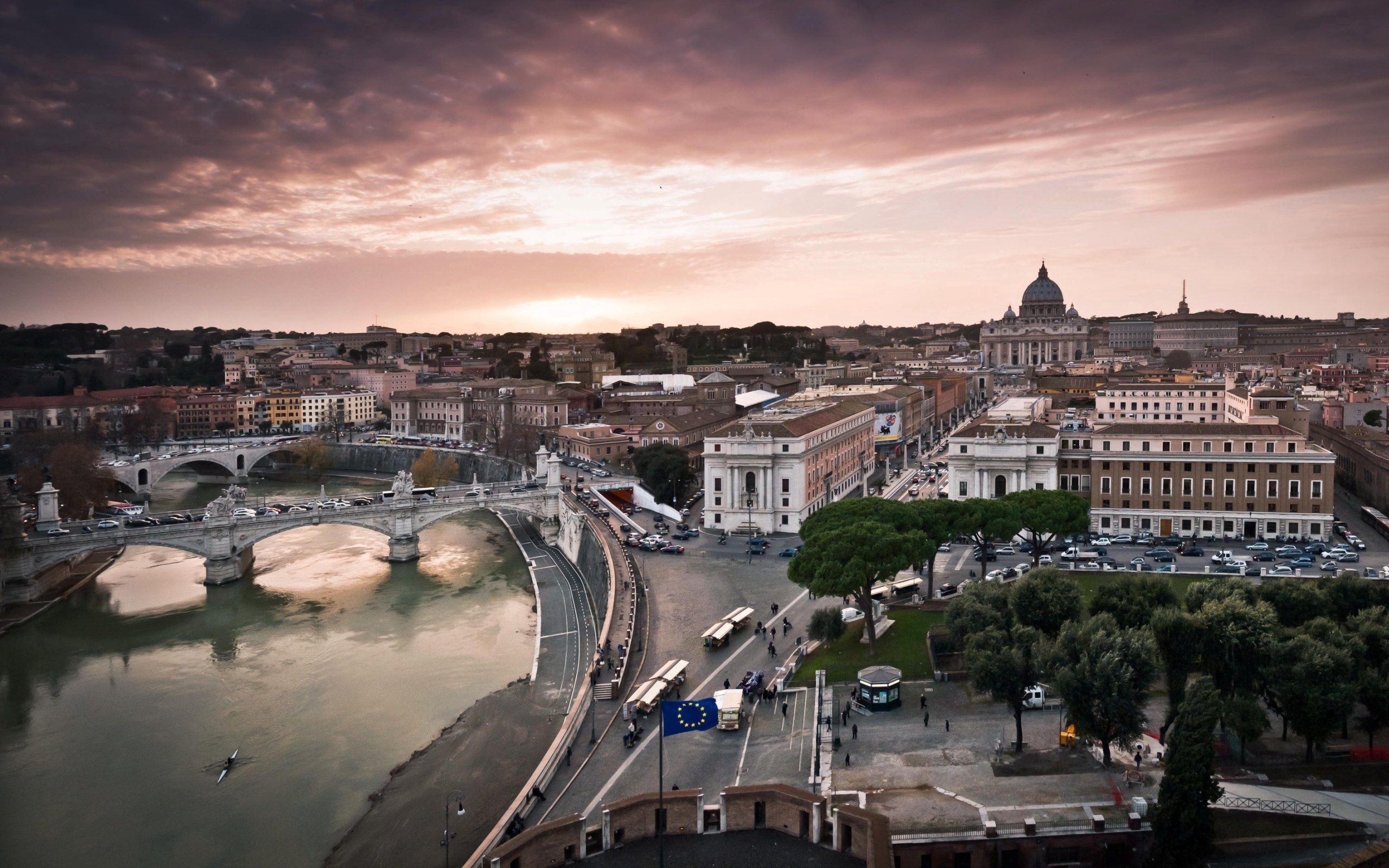 Laden Sie das Städte, Architektur, Stadt, Gebäude, Abend, Panorama, Rom, Italien-Bild kostenlos auf Ihren PC-Desktop herunter