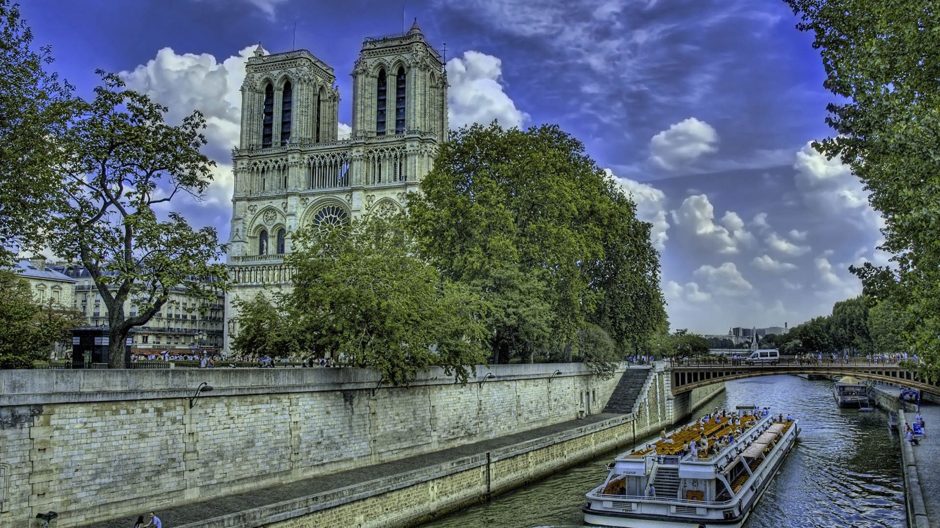 Descarga gratuita de fondo de pantalla para móvil de Notre Dame De París, Ciudades, Edificio, Catedral De Notre Dame, Ríos, Hdr, Francia, París.