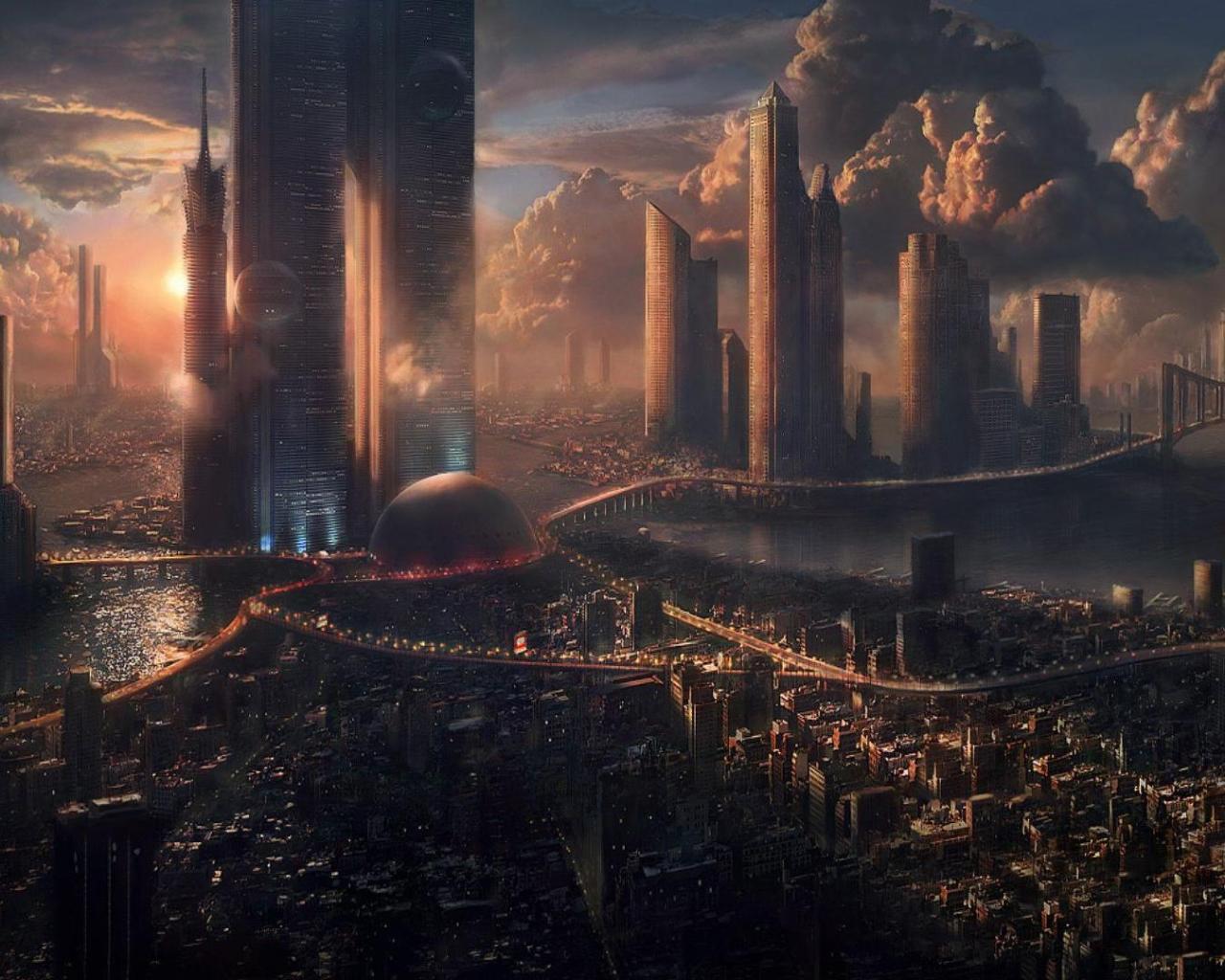 futuristic, sci fi, city HD wallpaper