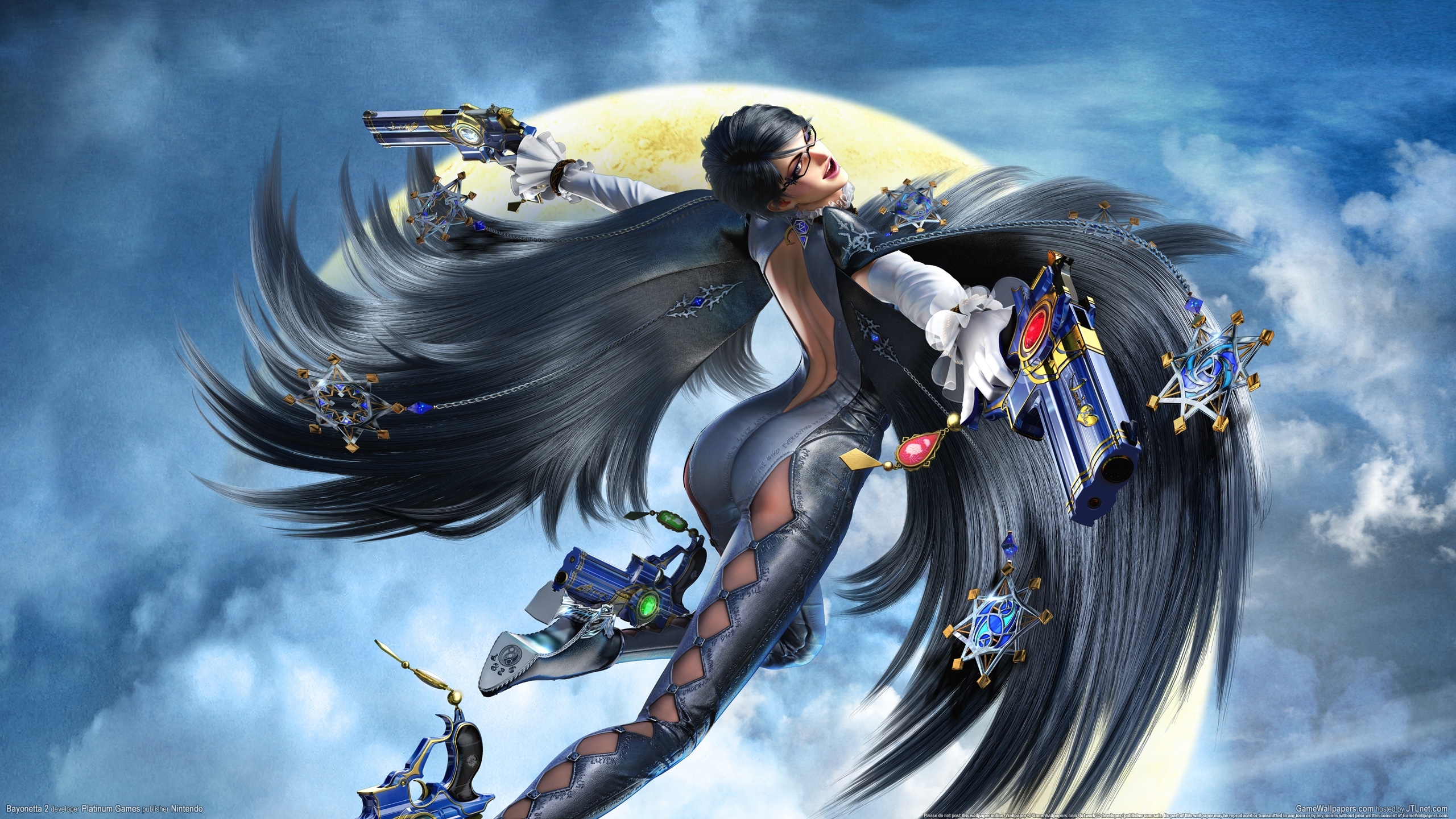 Download Bayonetta Guns Out Wallpaper | Wallpapers.com