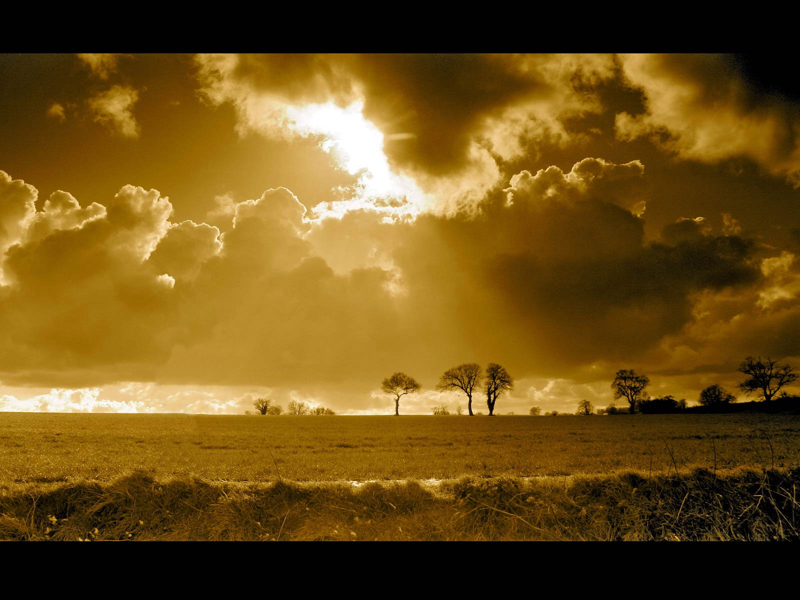sunbeam, landscape, sun, earth, scenic, cloud