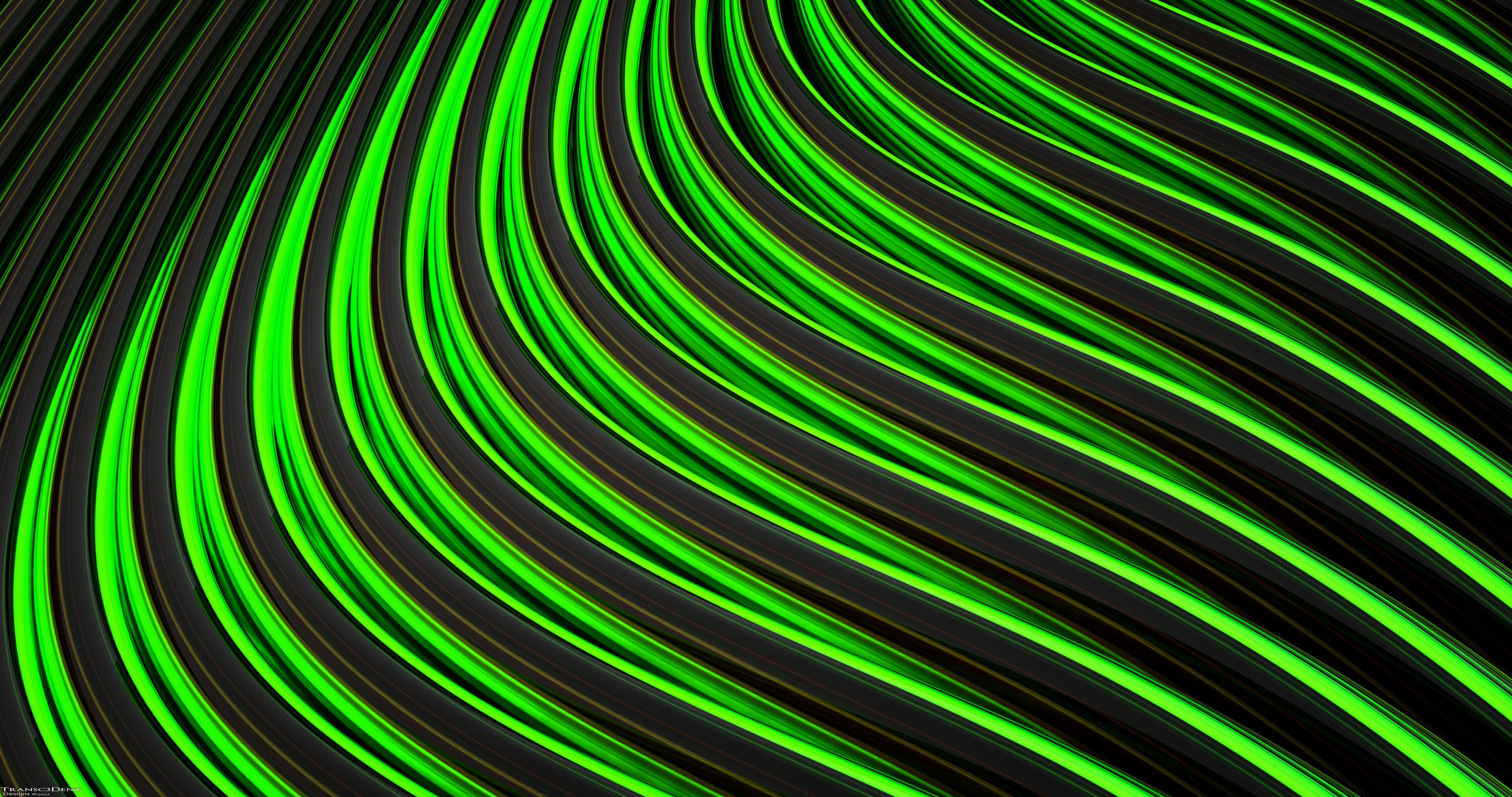 stripes, abstract, black, green, lines, streaks, winding, sinuous