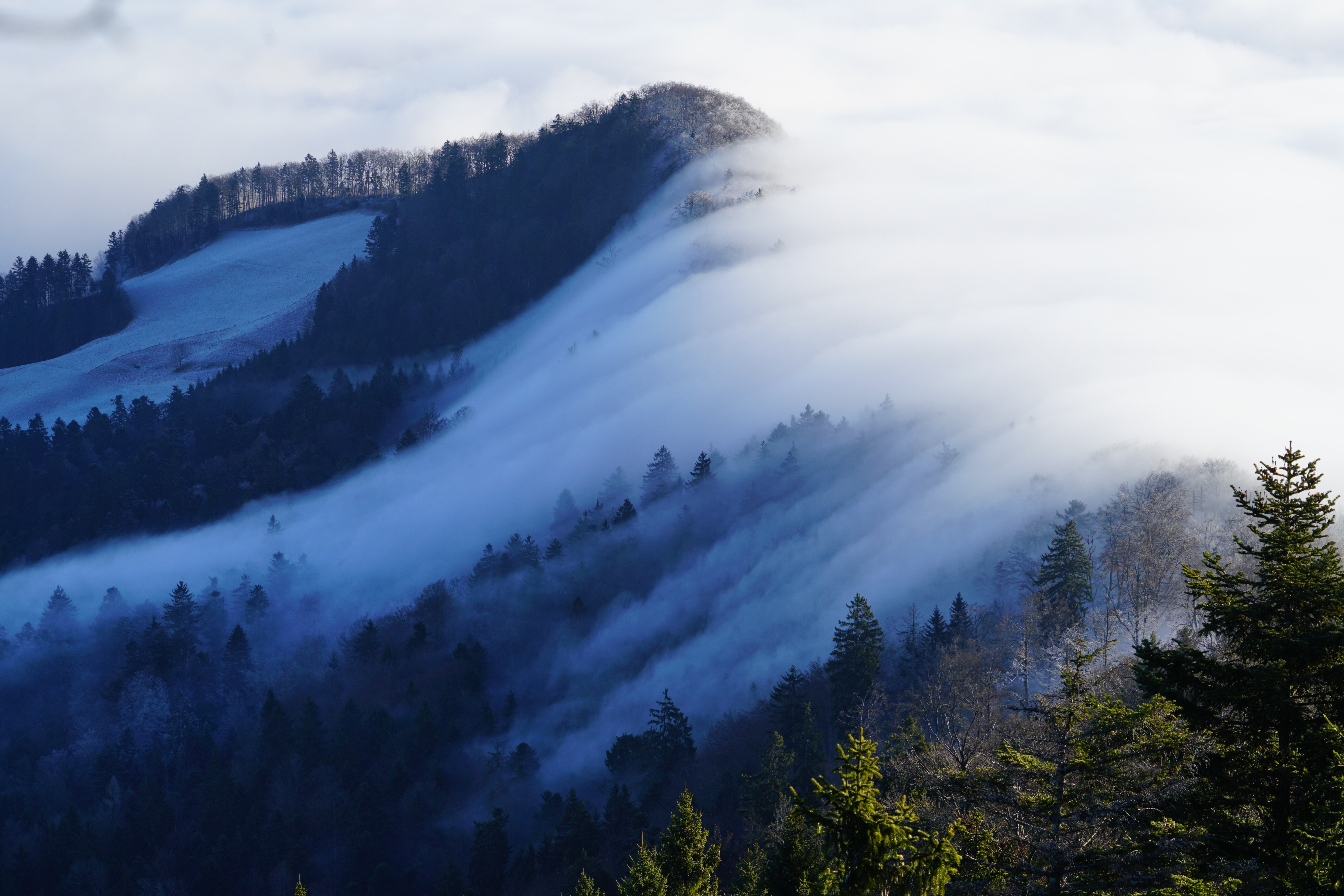 Швейцария горы туман