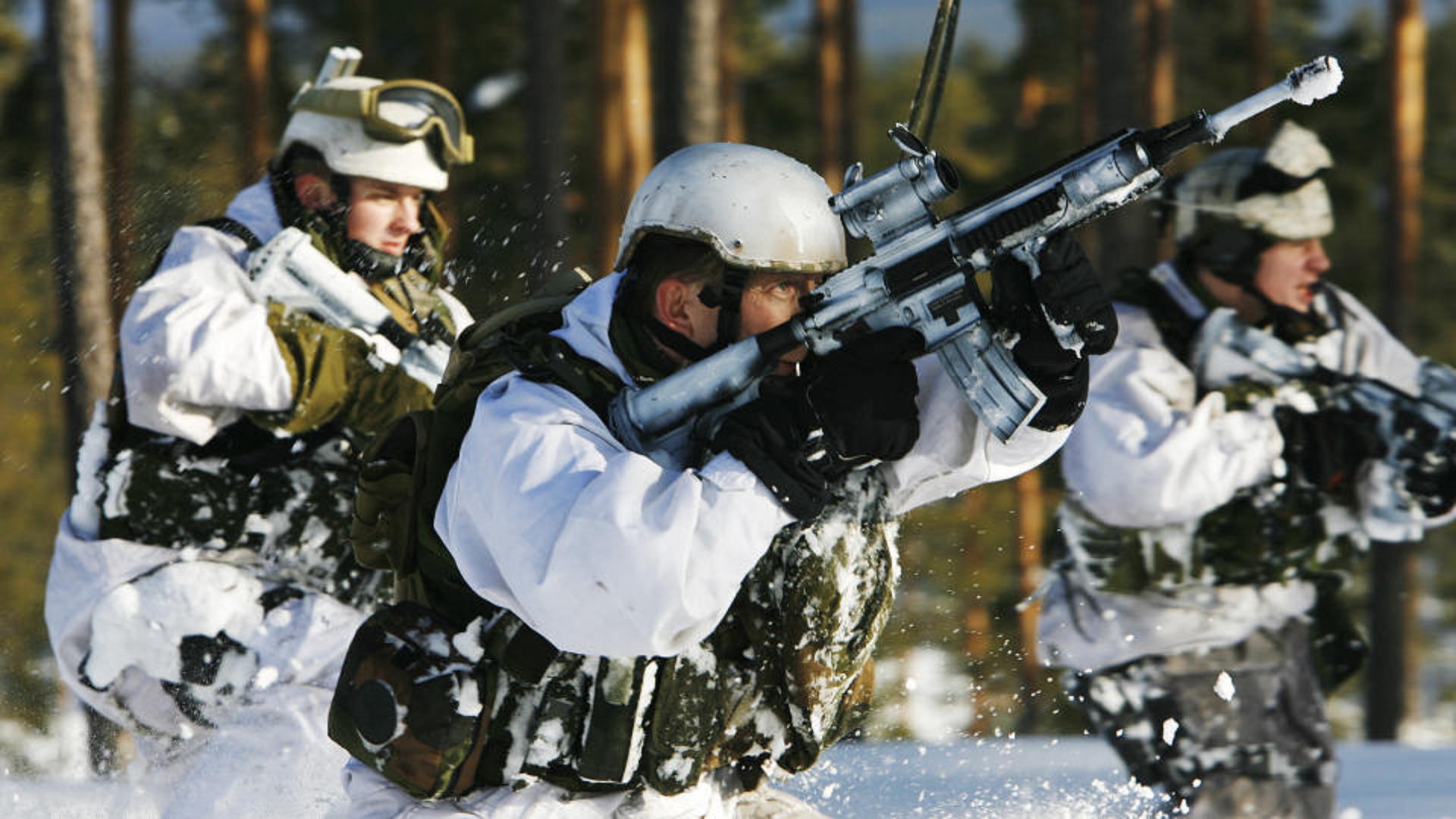 military, soldier, firearm, gun, rifle, snow