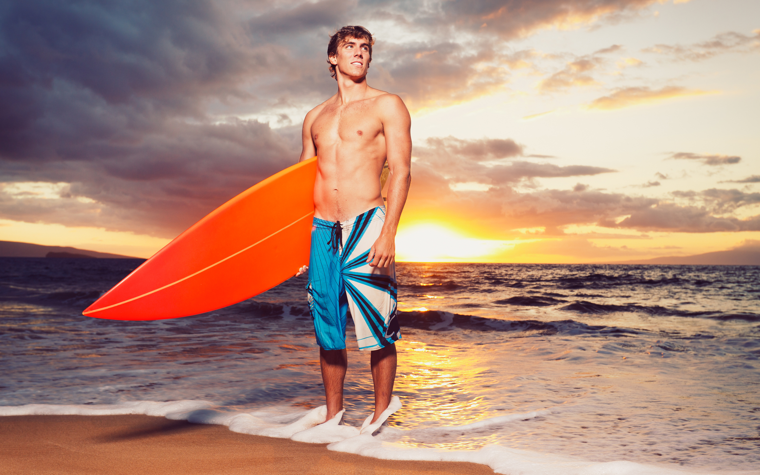 616220 Bild herunterladen männer, stimmung, sonnenuntergang, surfer - Hintergrundbilder und Bildschirmschoner kostenlos