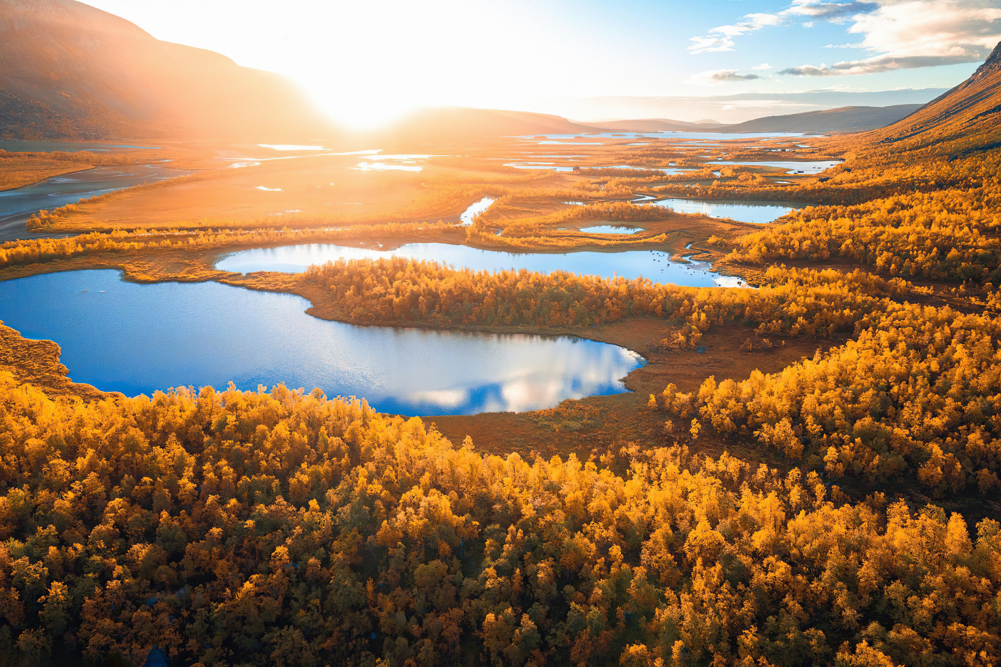 Download mobile wallpaper Landscape, Lake, Fall, Earth, Sweden for free.
