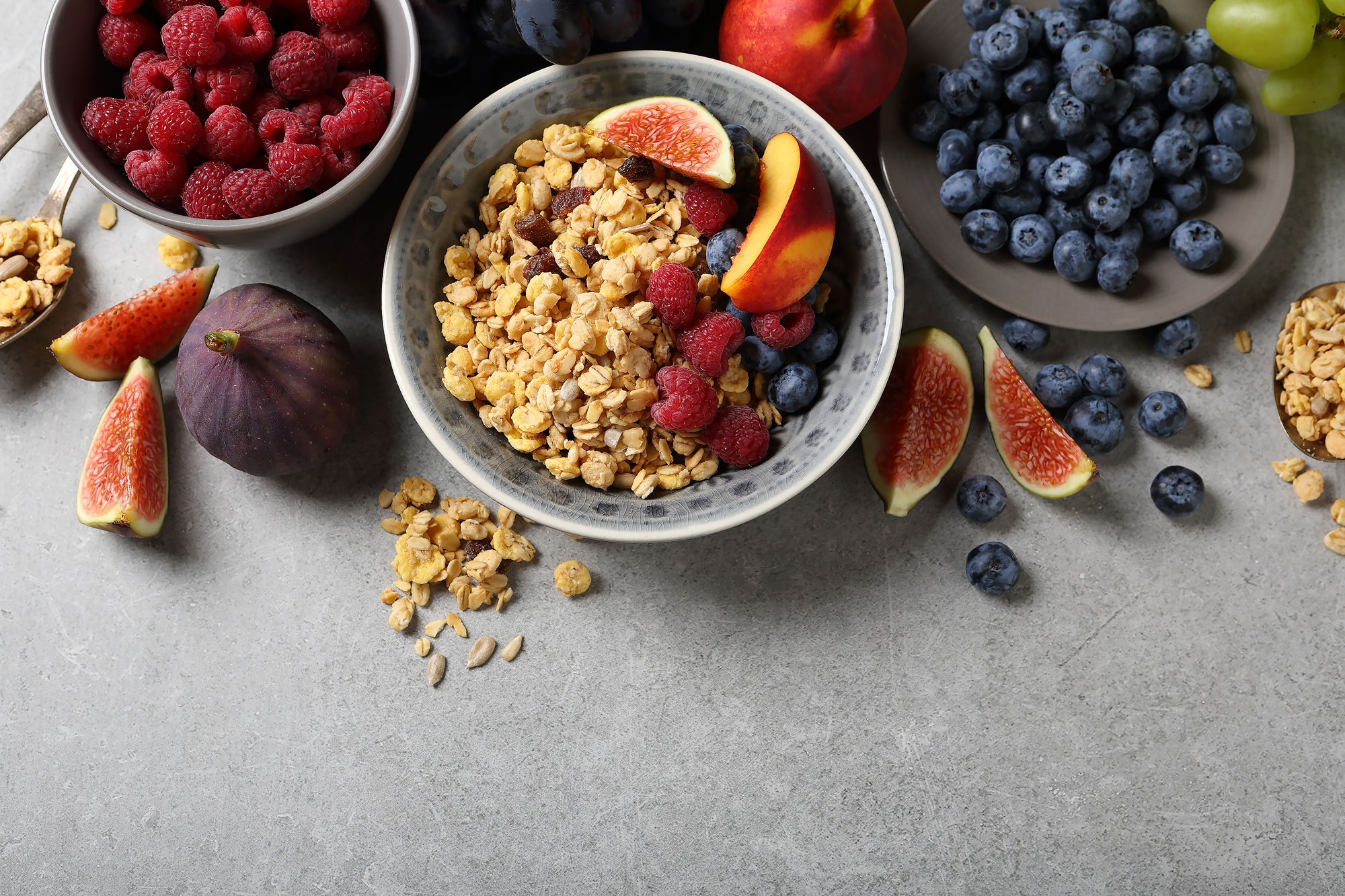 vertical wallpaper food, breakfast, berry, blueberry, cereal, fig, fruit, raspberry, still life
