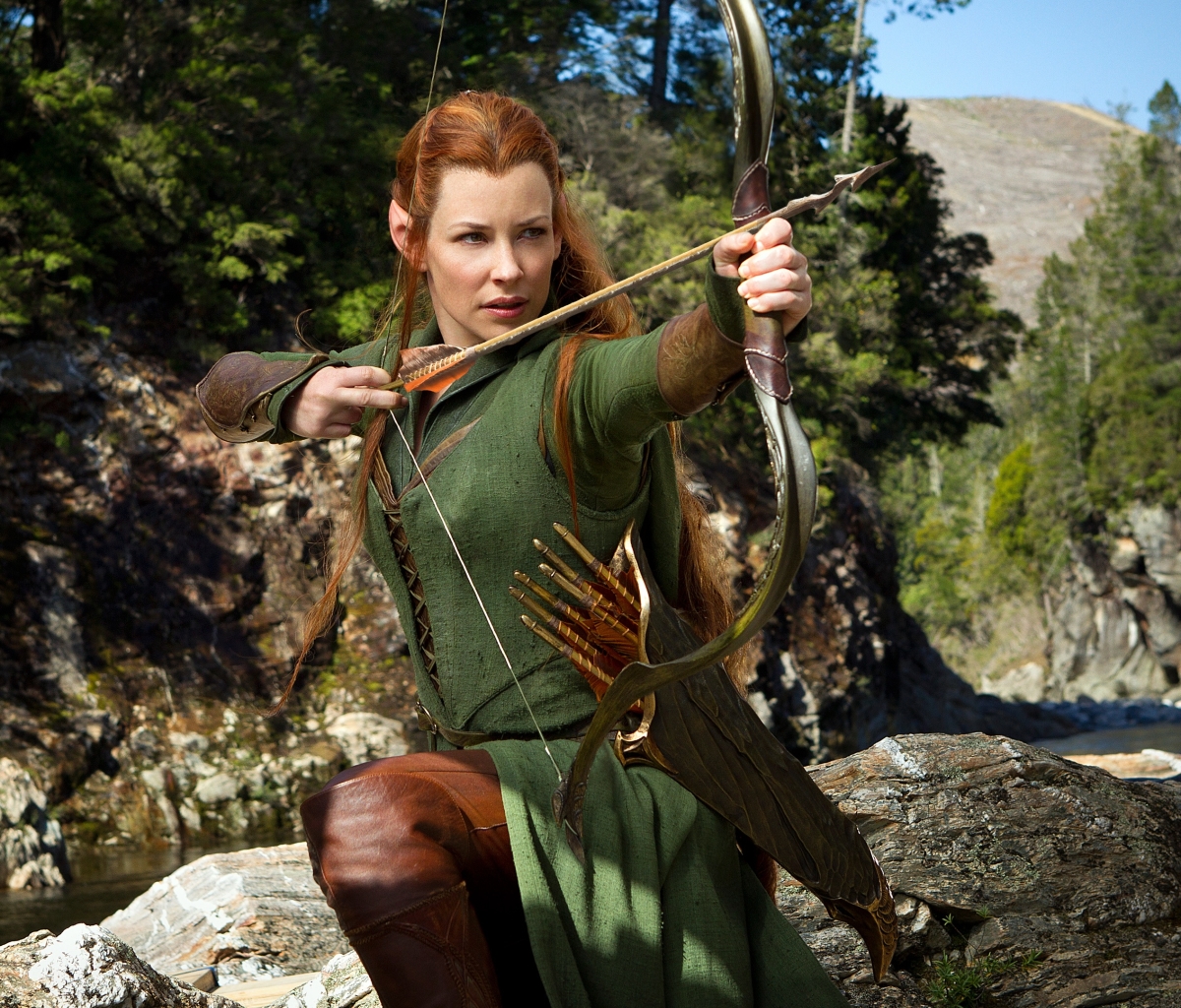movie, the hobbit: the desolation of smaug, american, actress, tauriel, evangeline lilly, elf, the lord of the rings QHD