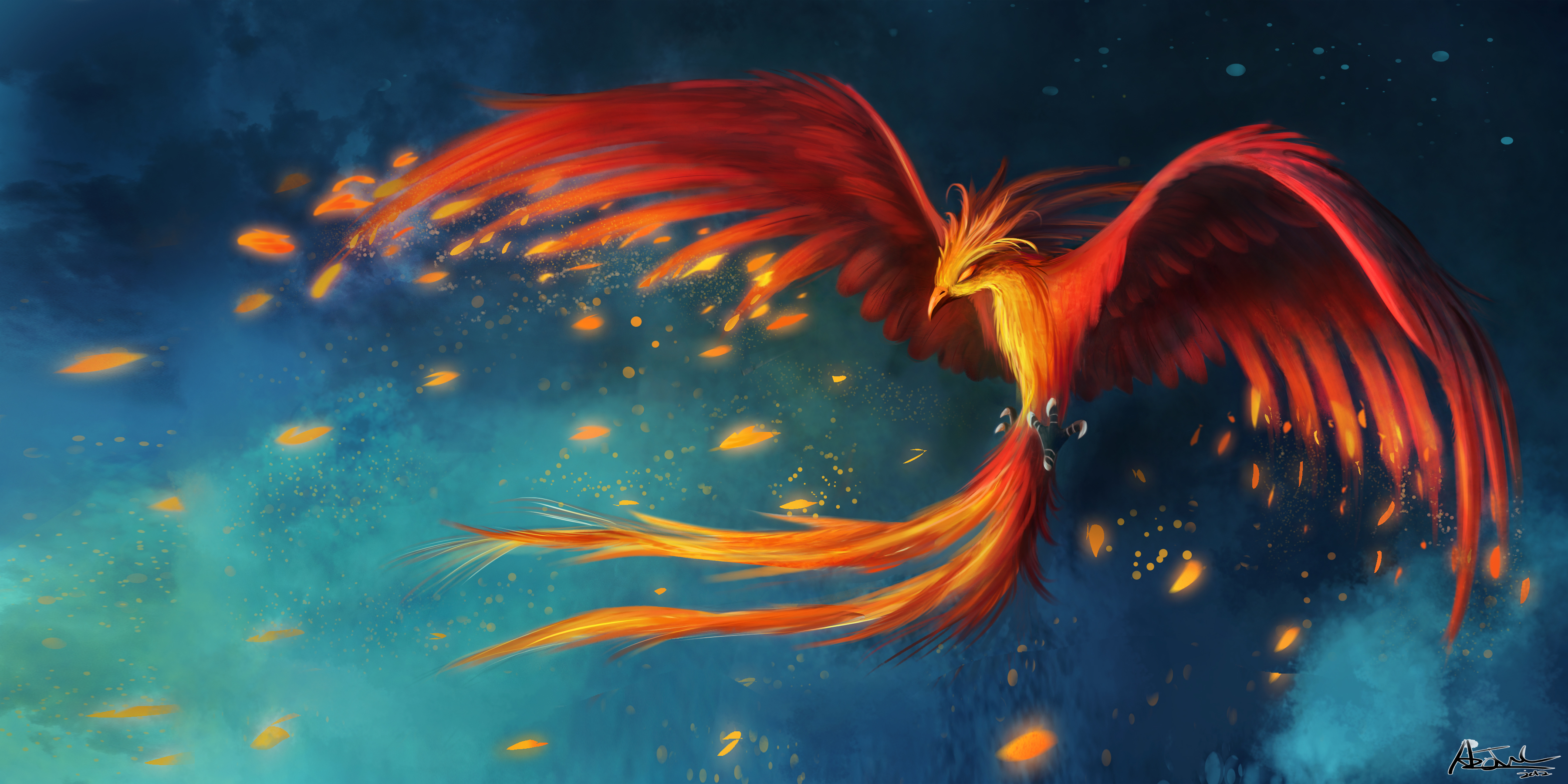 phoenix, fantasy animals, fantasy