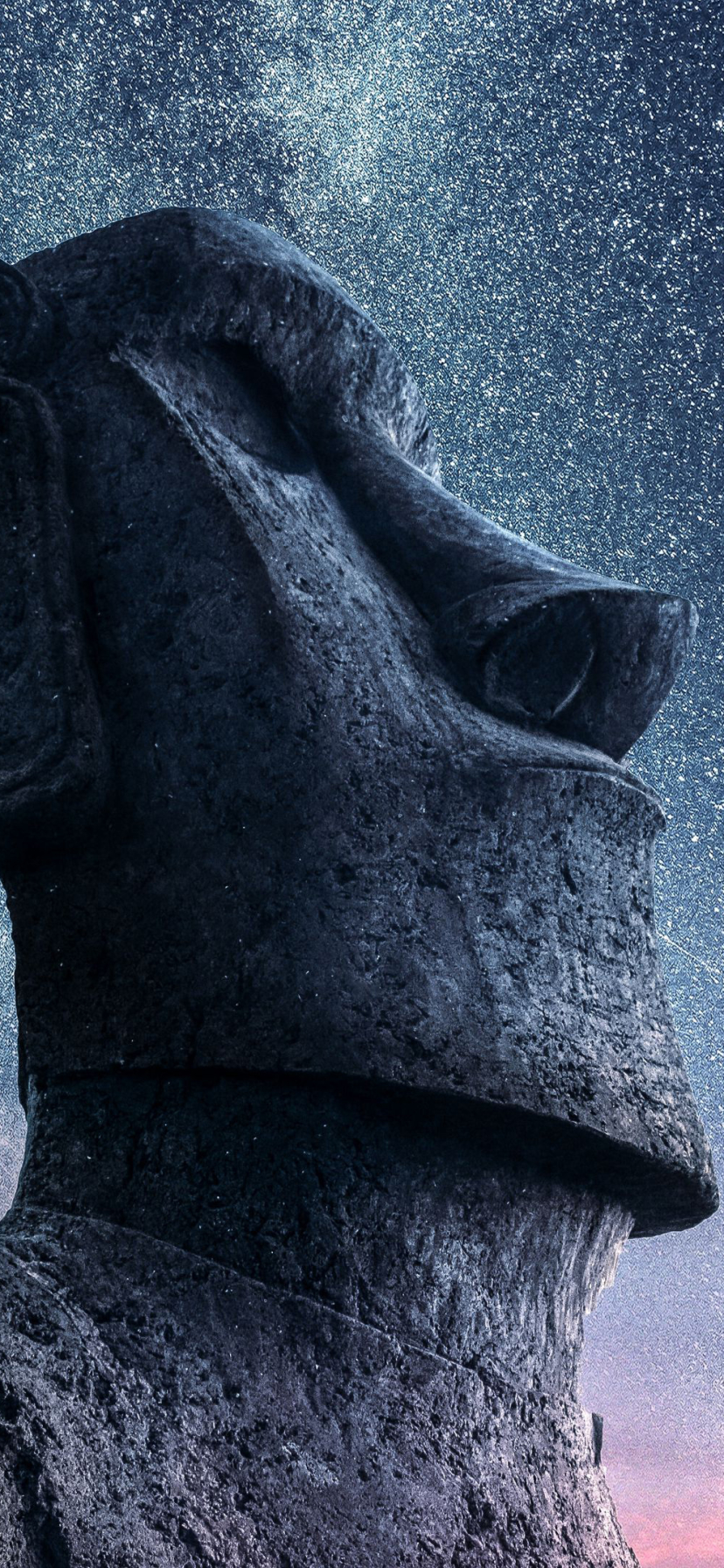 man made, moai, easter island, moai statues cellphone
