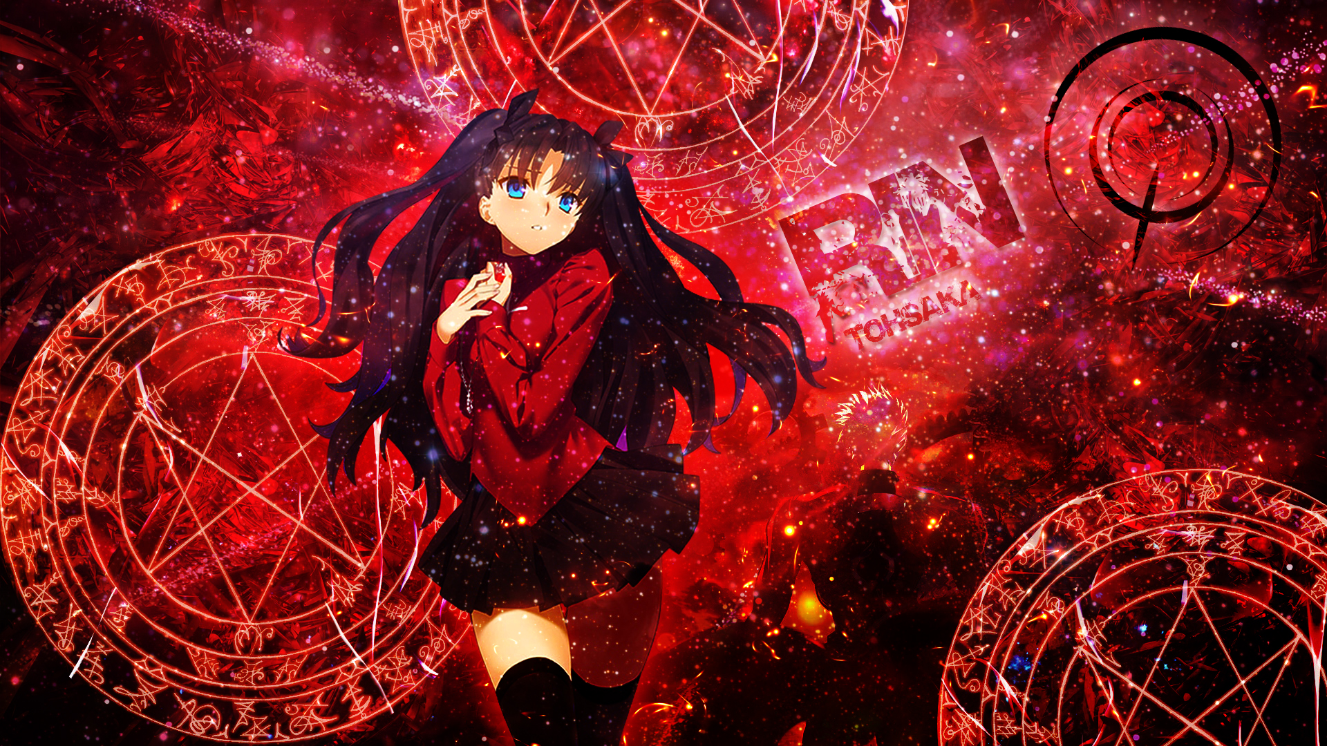anime, fate/stay night: unlimited blade works, rin tohsaka, fate series lock screen backgrounds
