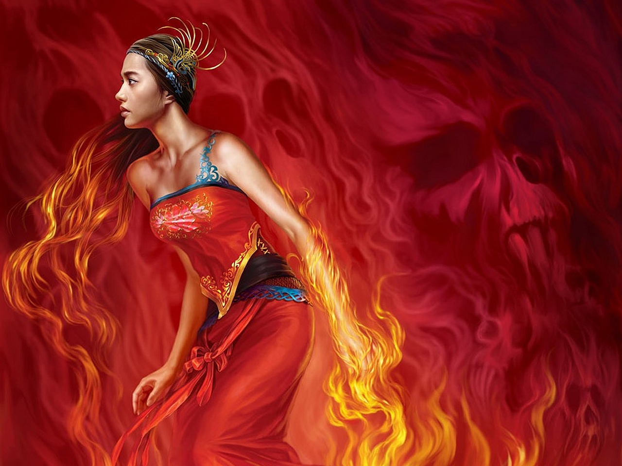 Жрицы богини огня и домашнего очага. Стихия огня девушка. Огненная женщина. Фэнтези огонь. Огненный Стрелец.