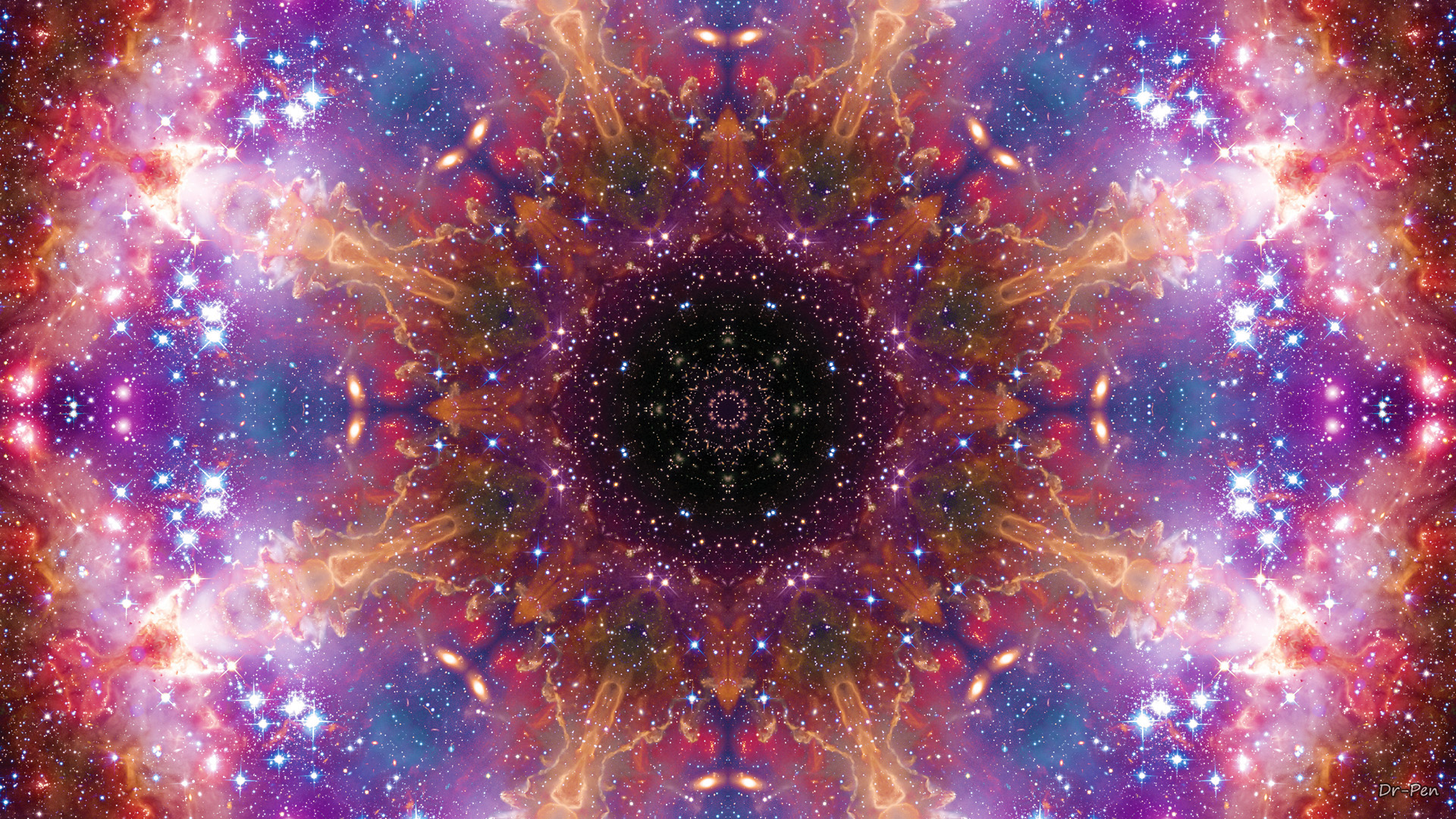 Mobile wallpaper purple, mandala, abstract, pattern, manipulation, space