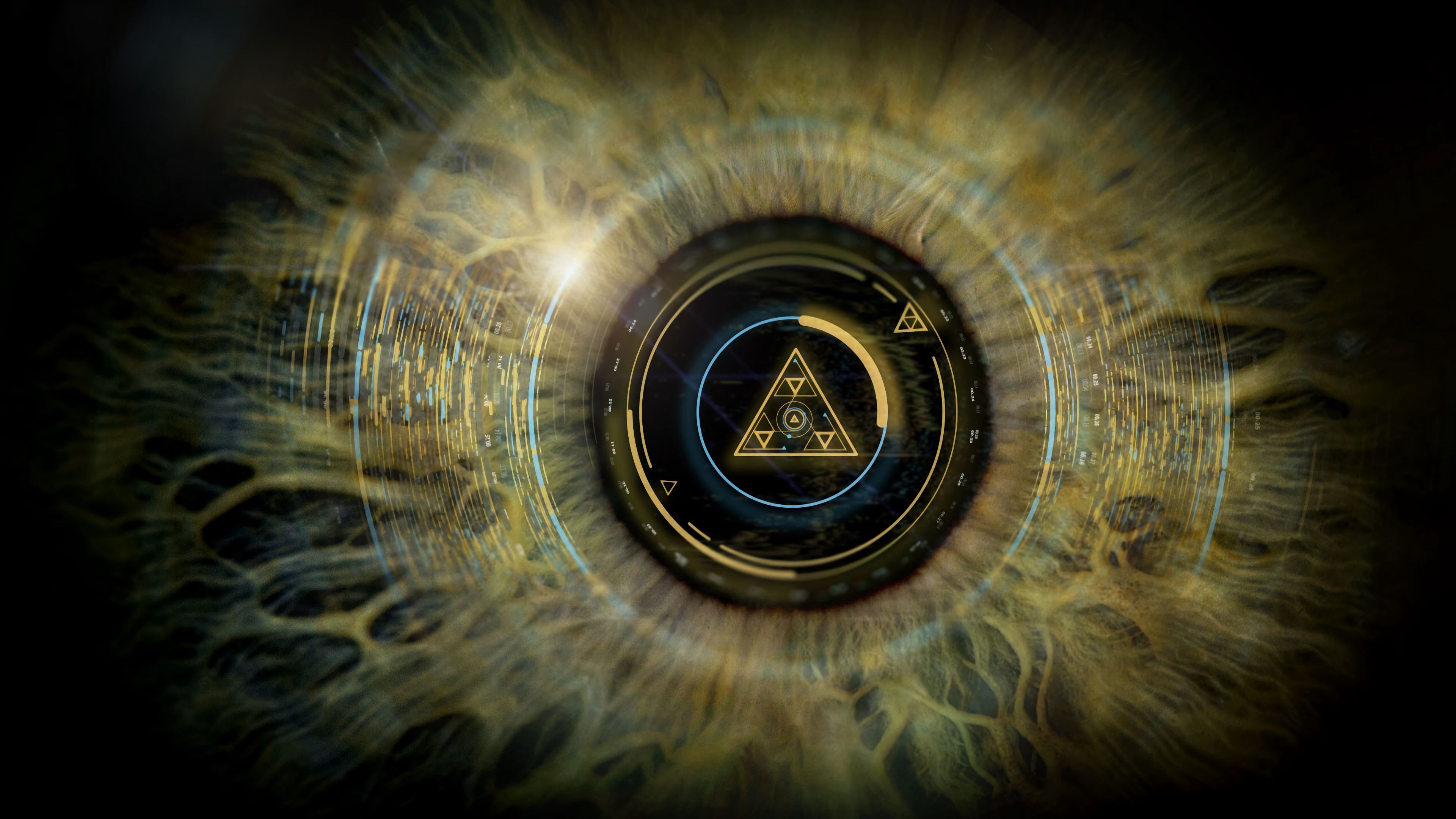 triangle, scheme, pupil, abstract, elements, eye wallpaper for mobile