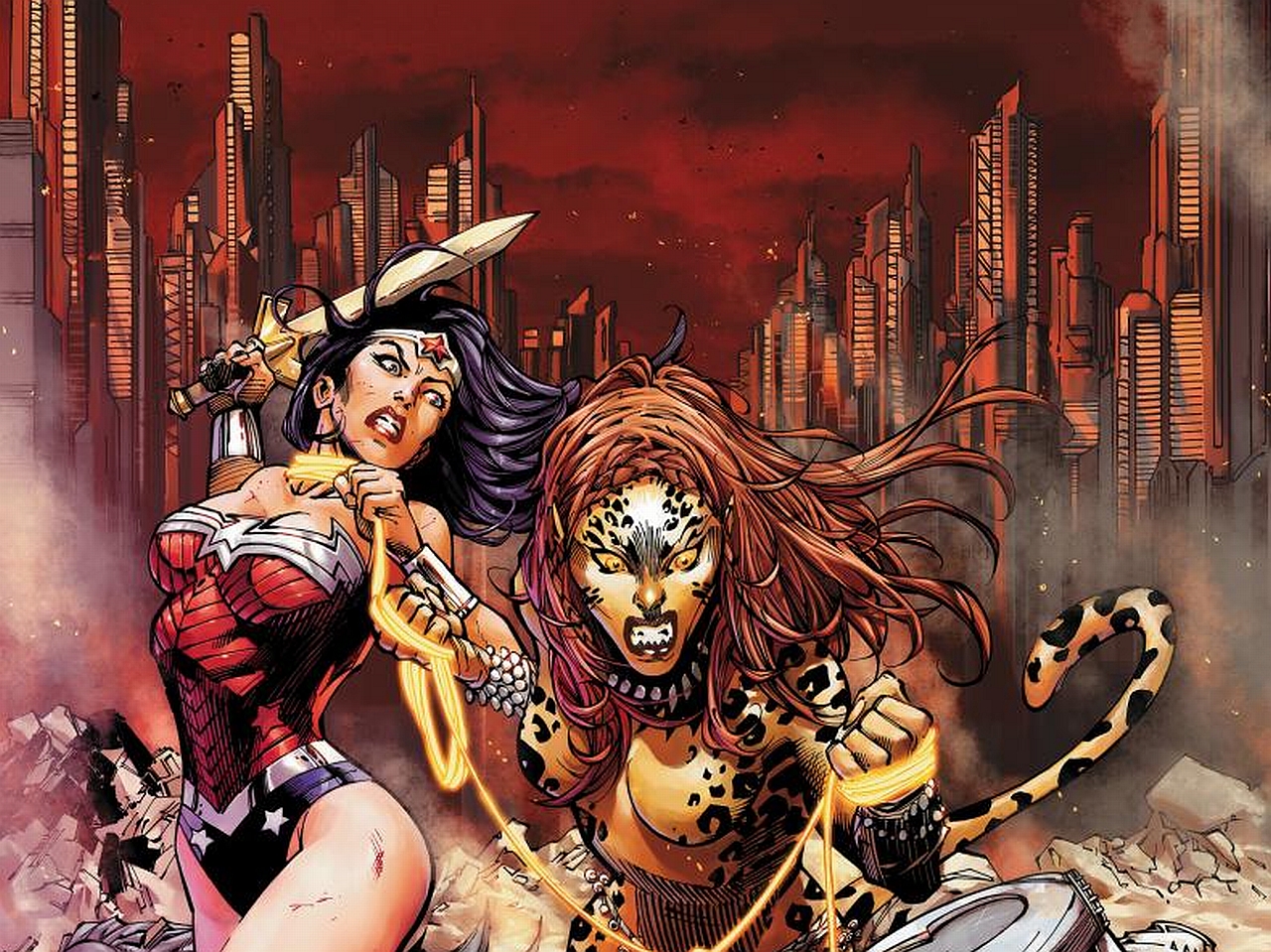comics, justice league, cheetah (dc comics), dc comics, the new 52, wonder woman 8K