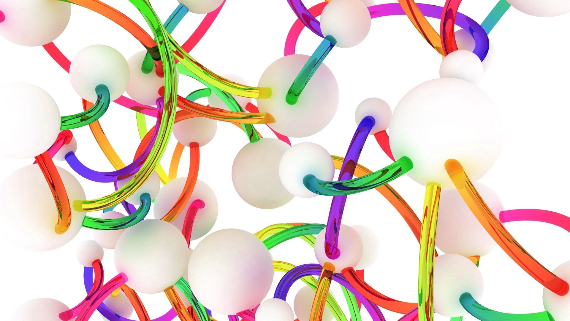 HD wallpaper balls, coloured, 3d, plastic, color, tubes, tube