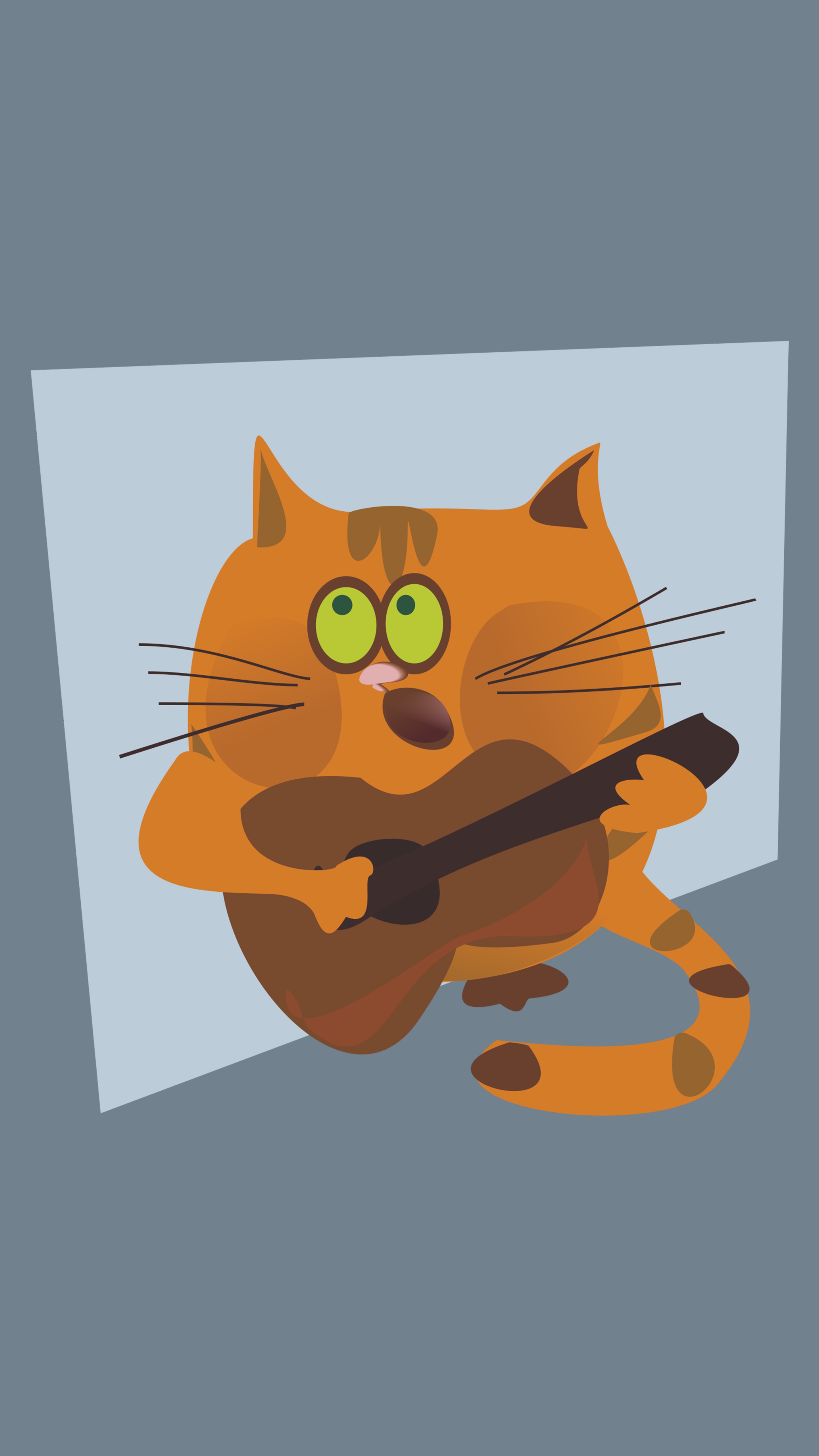 Кот с гитарой нарисовать
