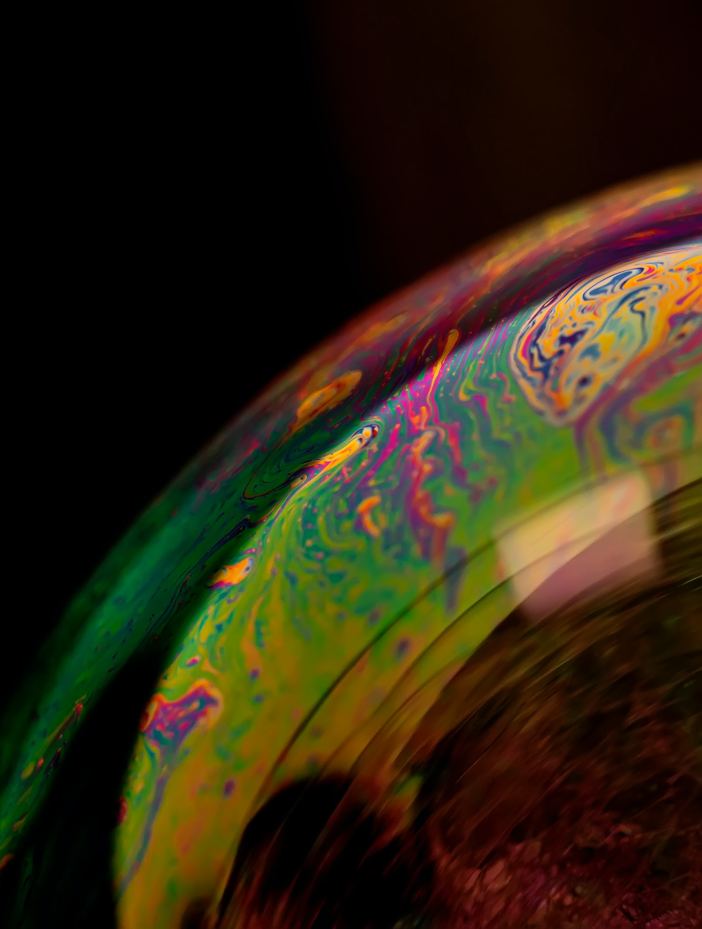 surface, macro, multicolored, motley, bubble, soap bubble