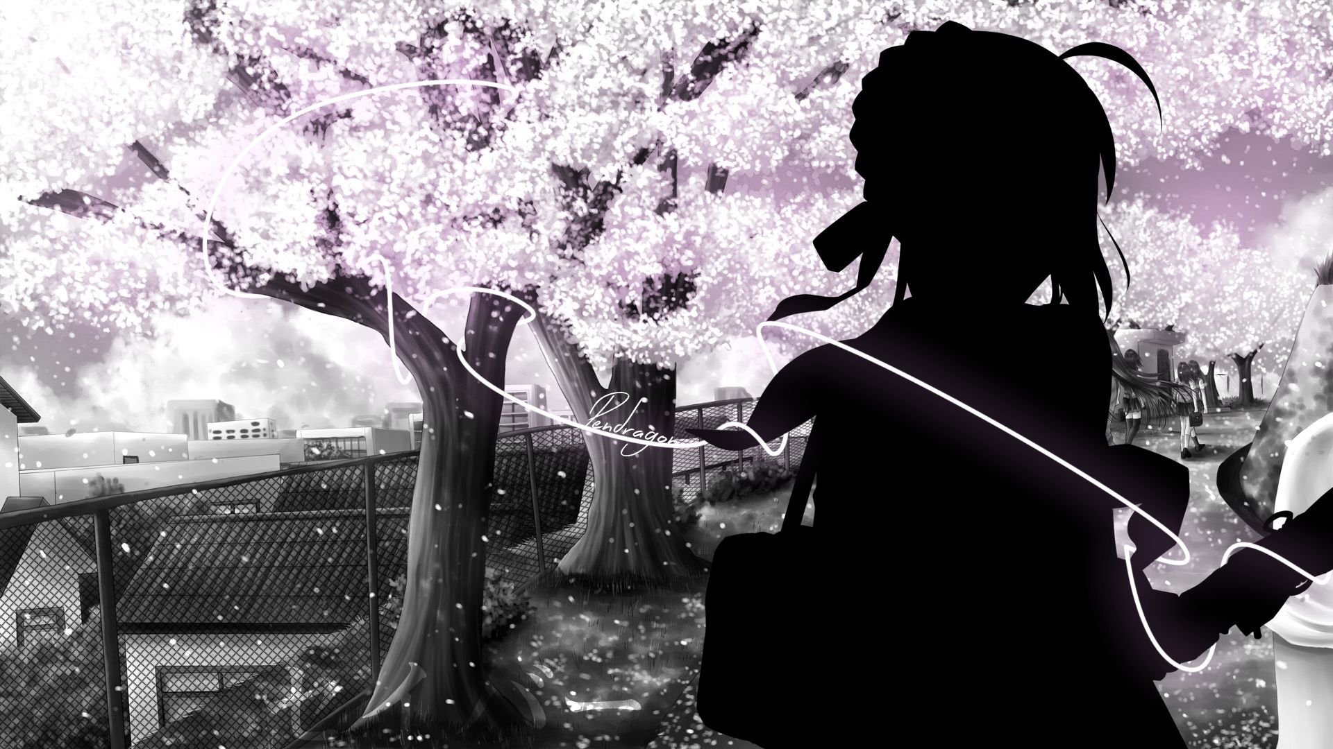 Download Pink Anime Aesthetic Sakura Trees Wallpaper  Wallpaperscom