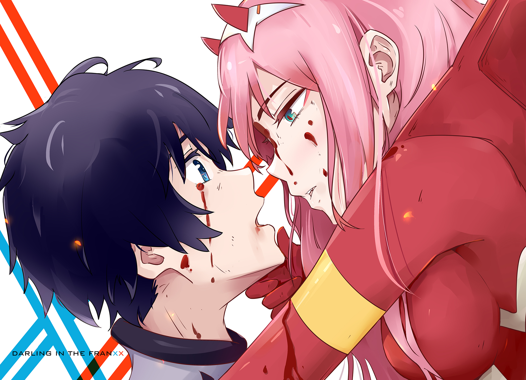 hiro (darling in the franxx), darling in the franxx, zero two (darling in the franxx), anime Smartphone Background