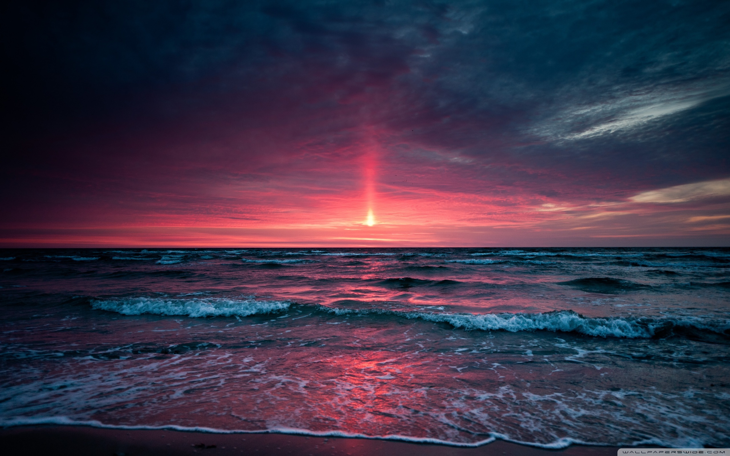 PCデスクトップに海, 波, 日没, ビーチ, 風景画像を無料でダウンロード
