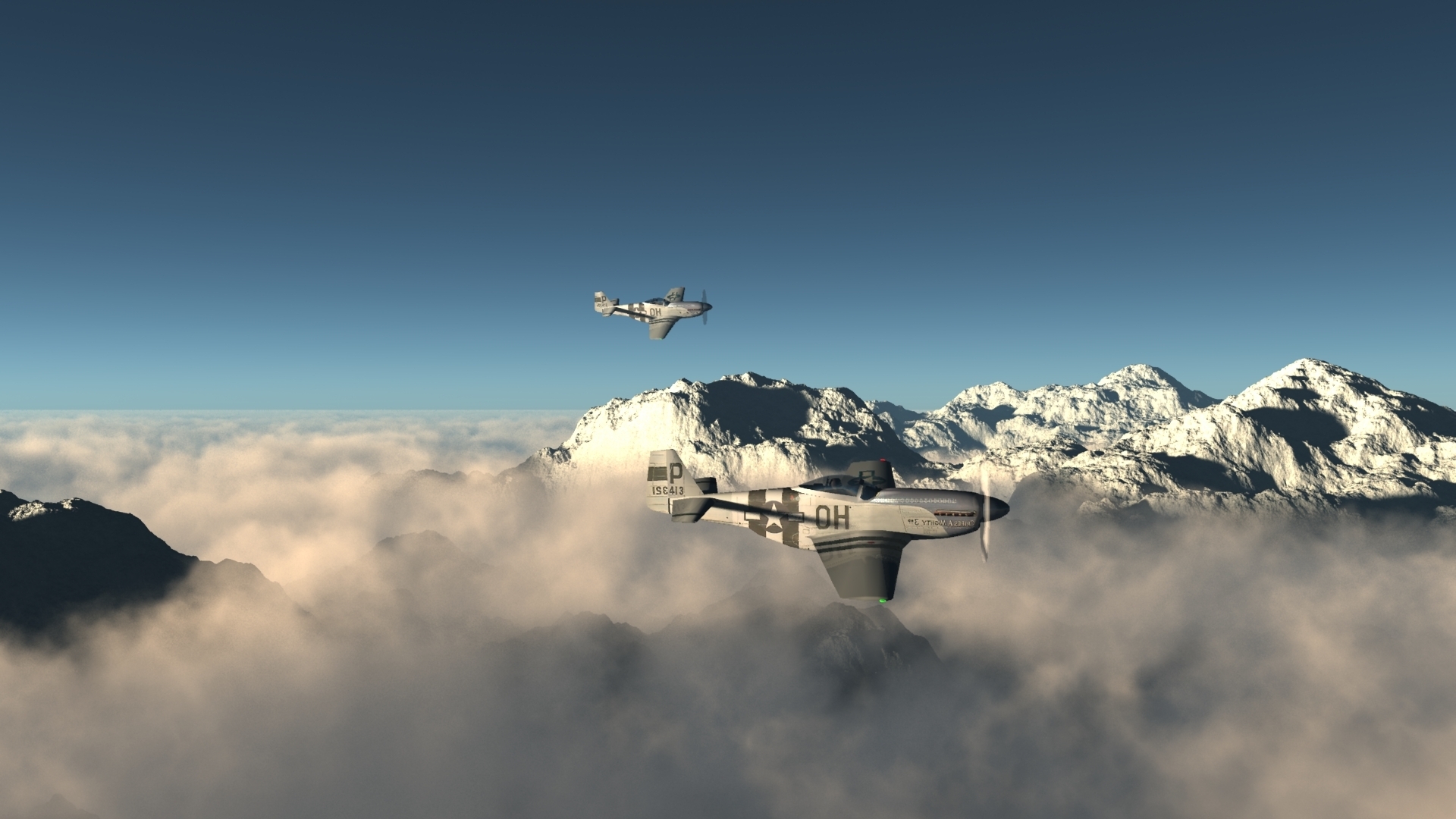Самолет на фоне гор