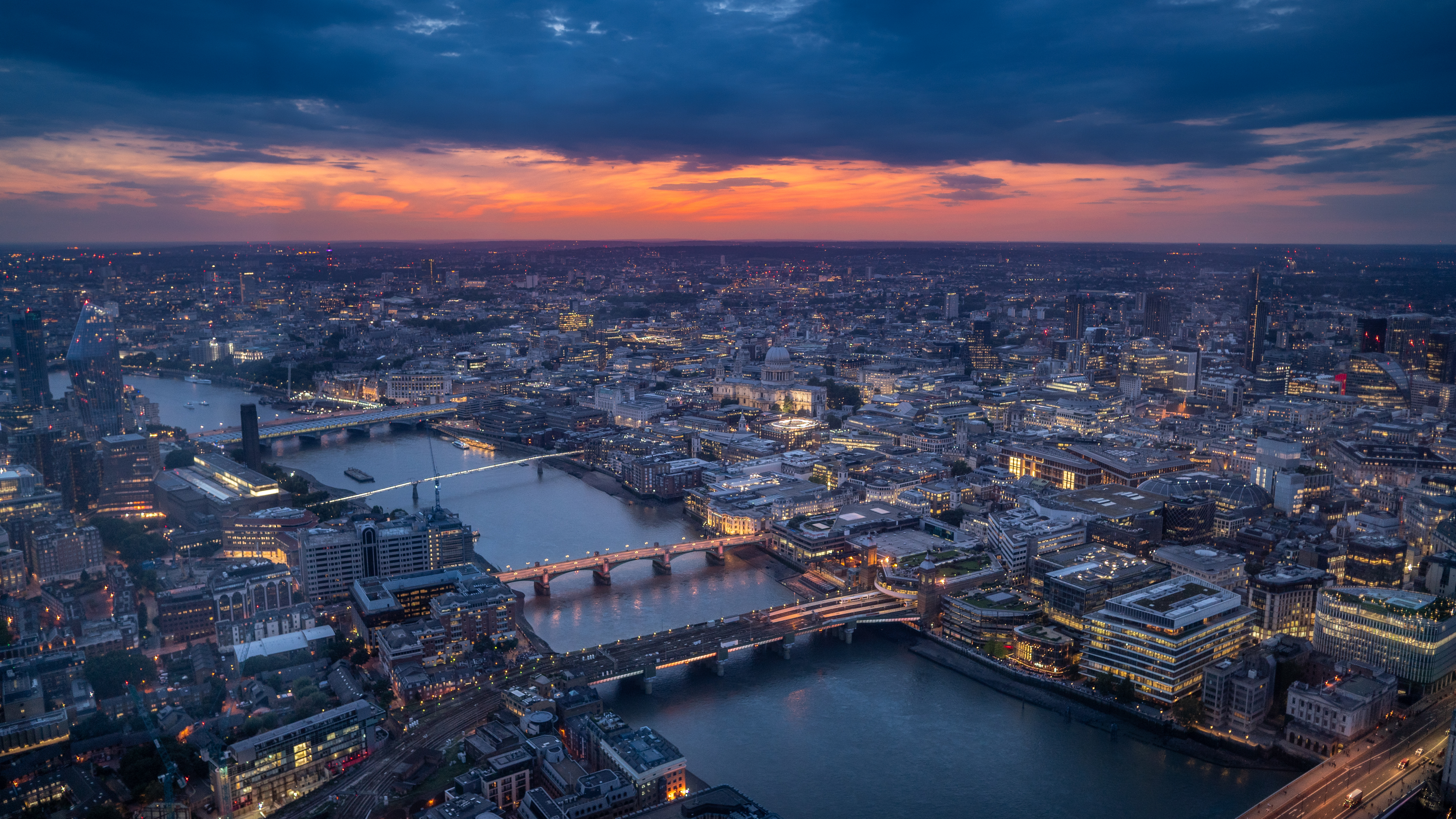 london, cities, architecture, building, night city, bridge 4K Ultra