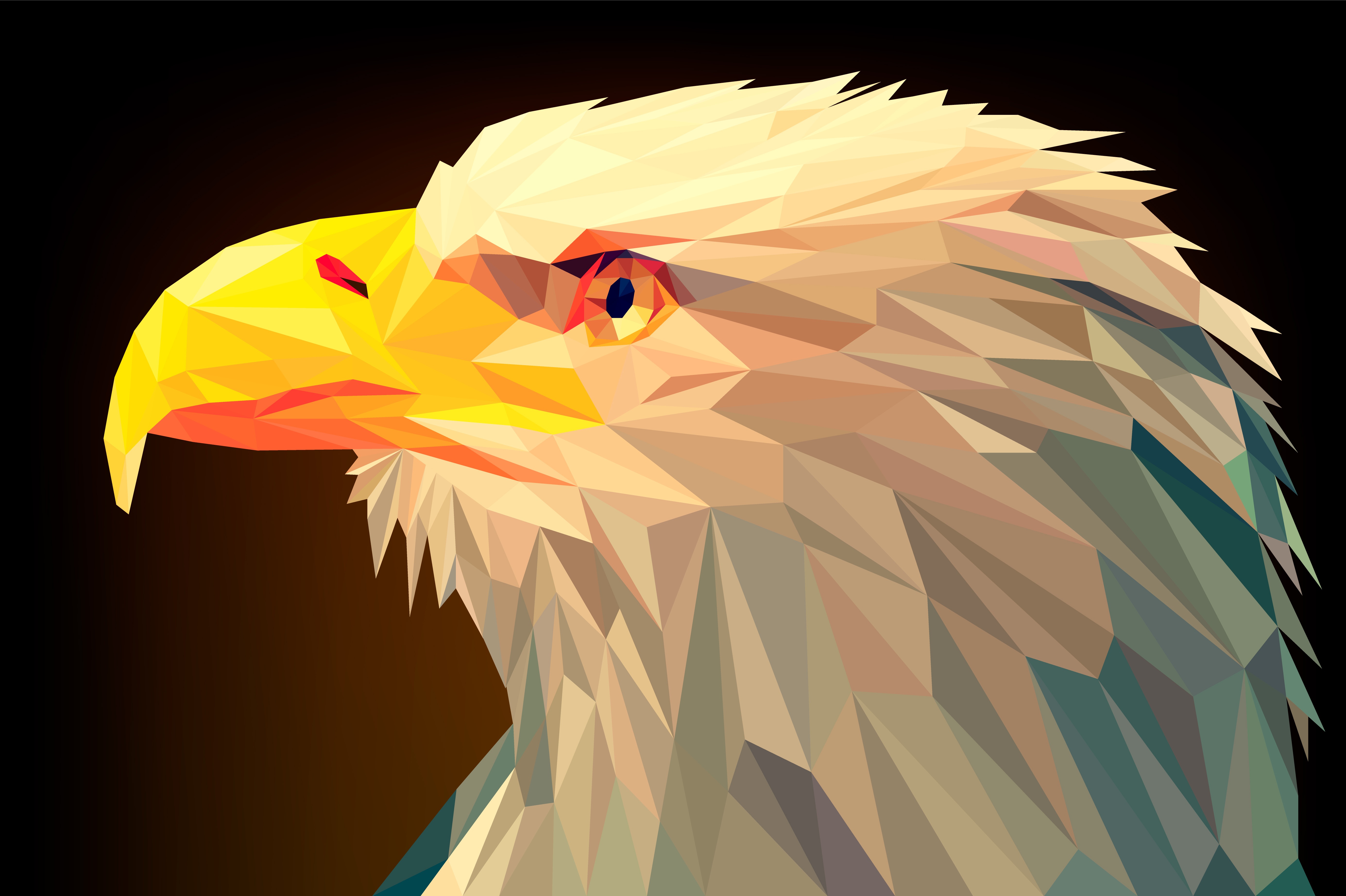 PC Wallpapers abstract, facets, bird, eagle, low poly, polygon