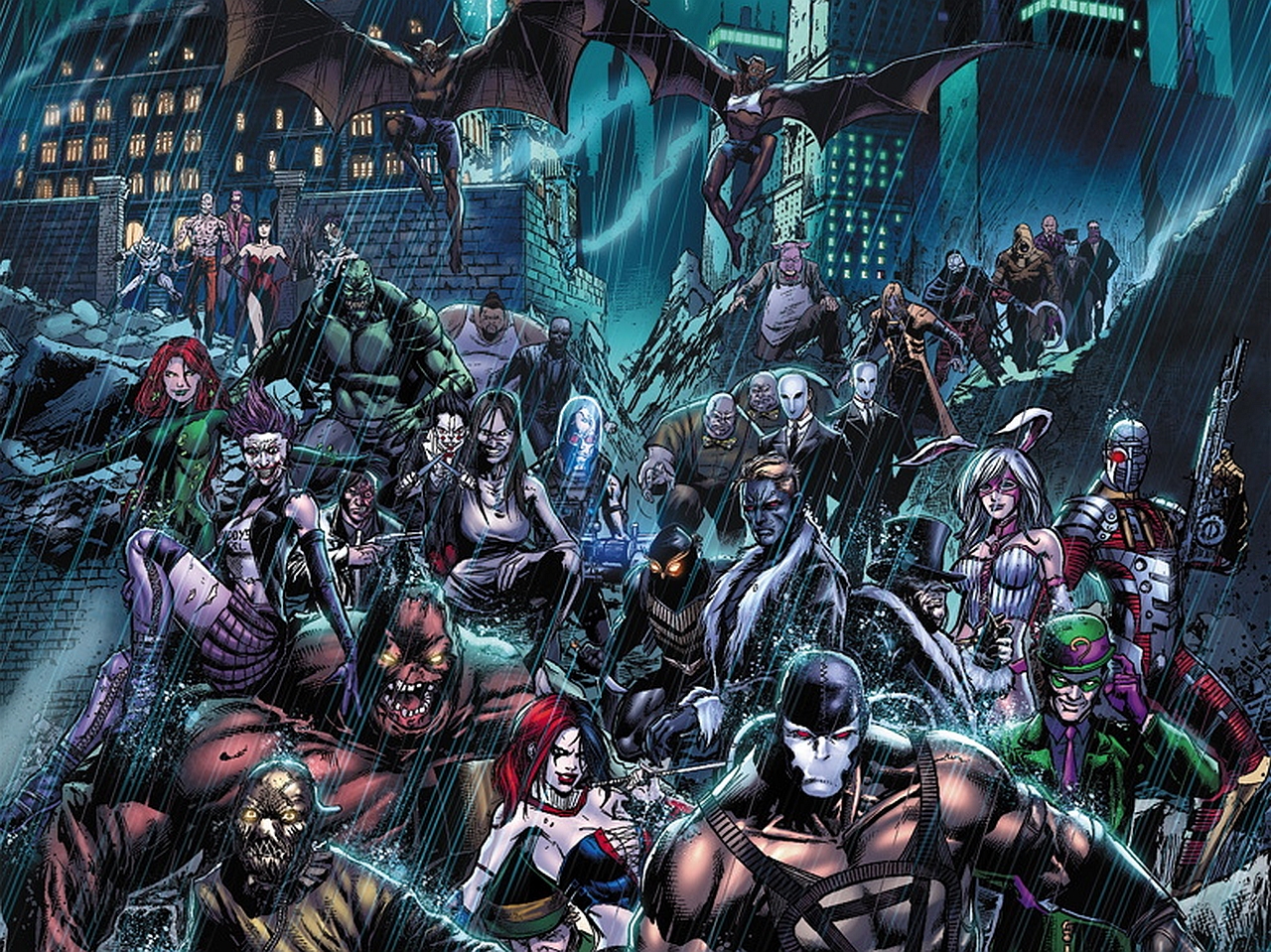 riddler (dc comics), comics, forever evil: arkham war, bane (dc comics), forever evil, mr freeze (dc comics)