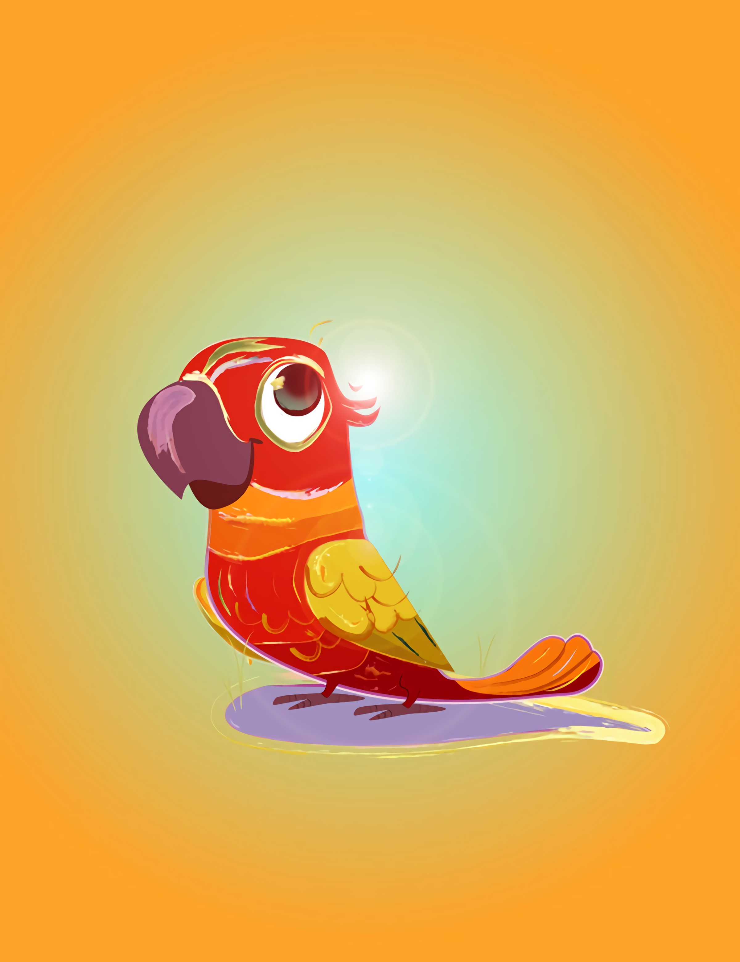 Full HD art, parrots, bright, bird