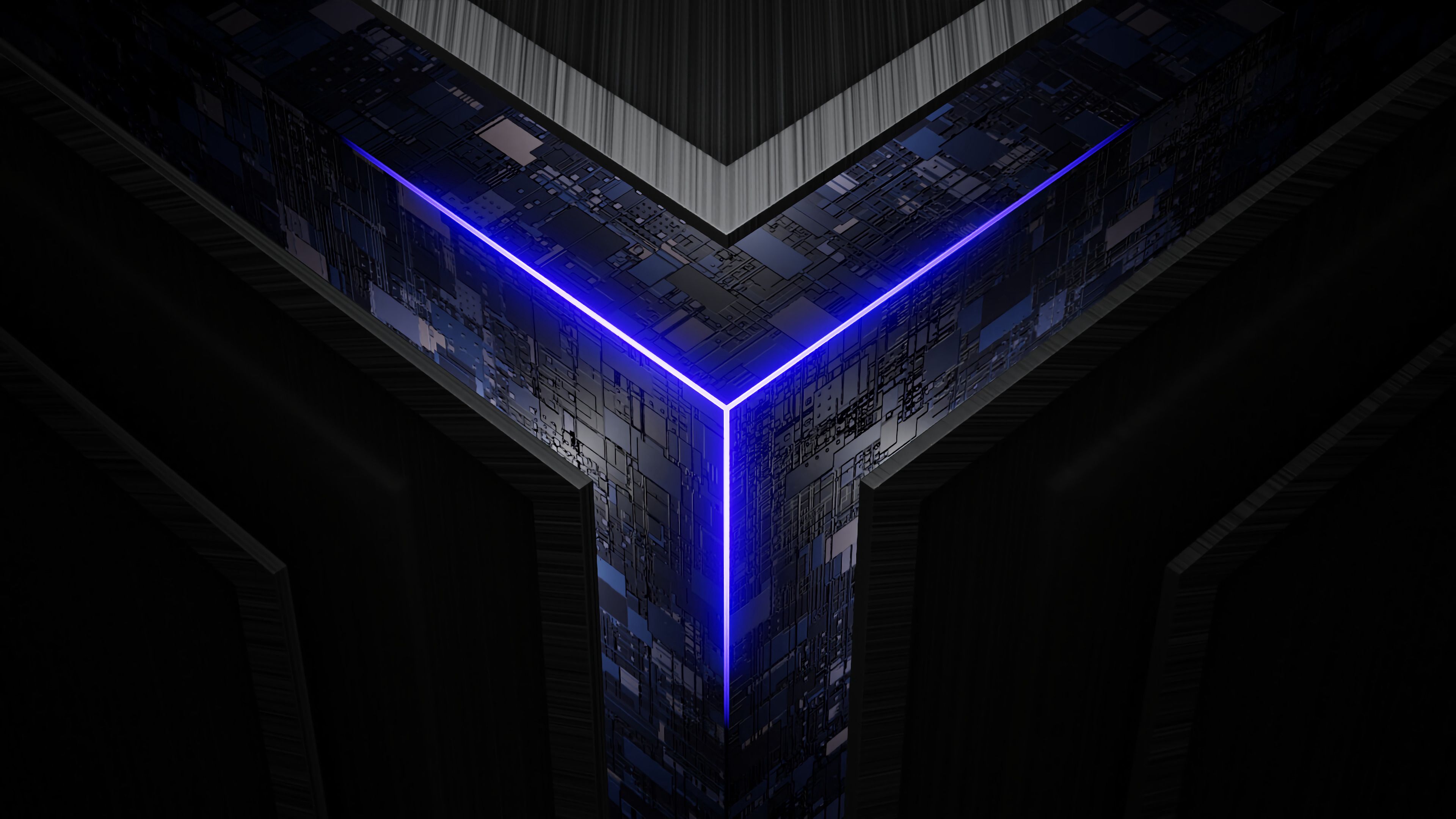 3d, scheme, cube, neon, glow, chips HD wallpaper