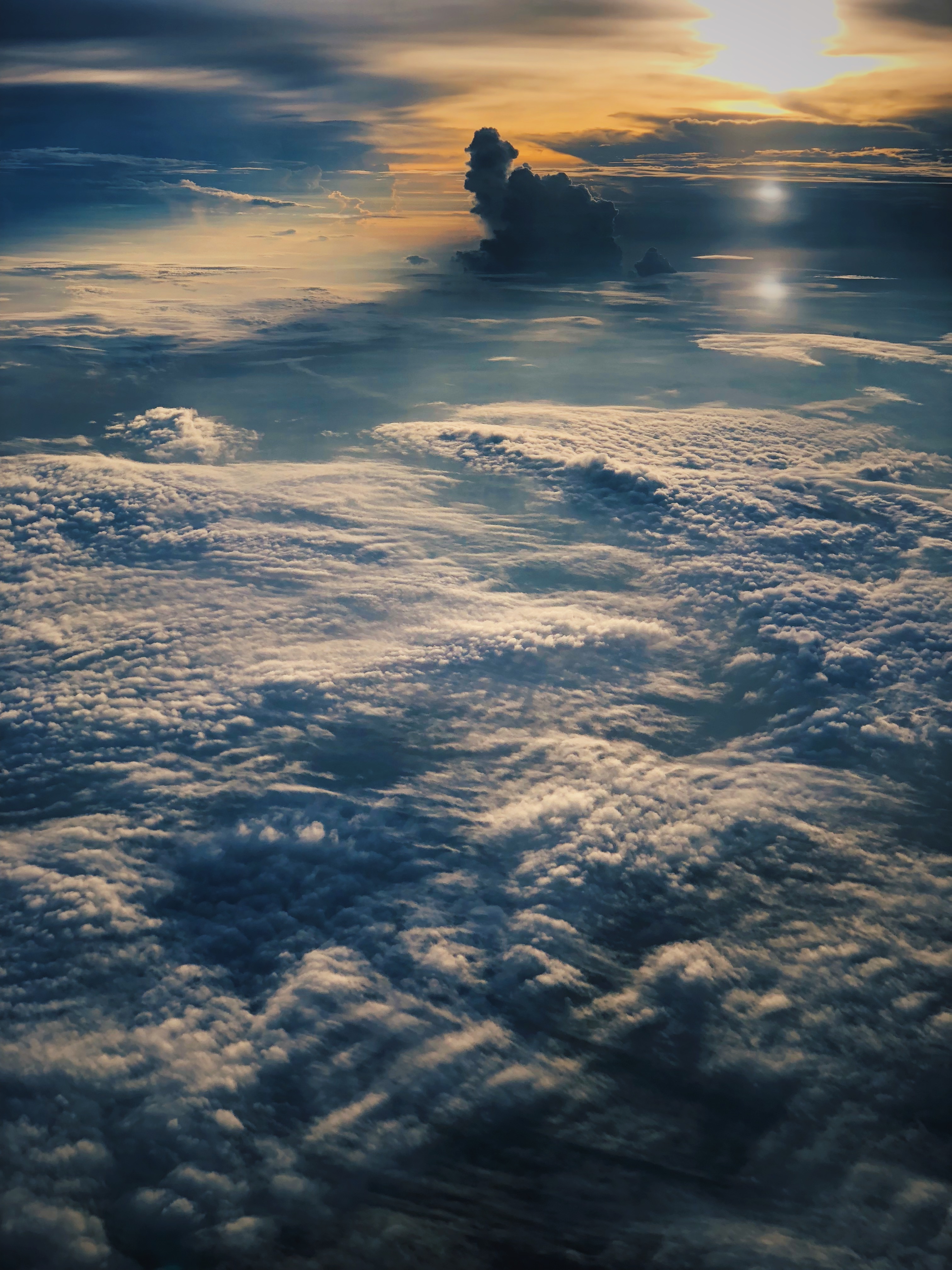 above the clouds, landscape, nature, clouds, flight, high HD wallpaper