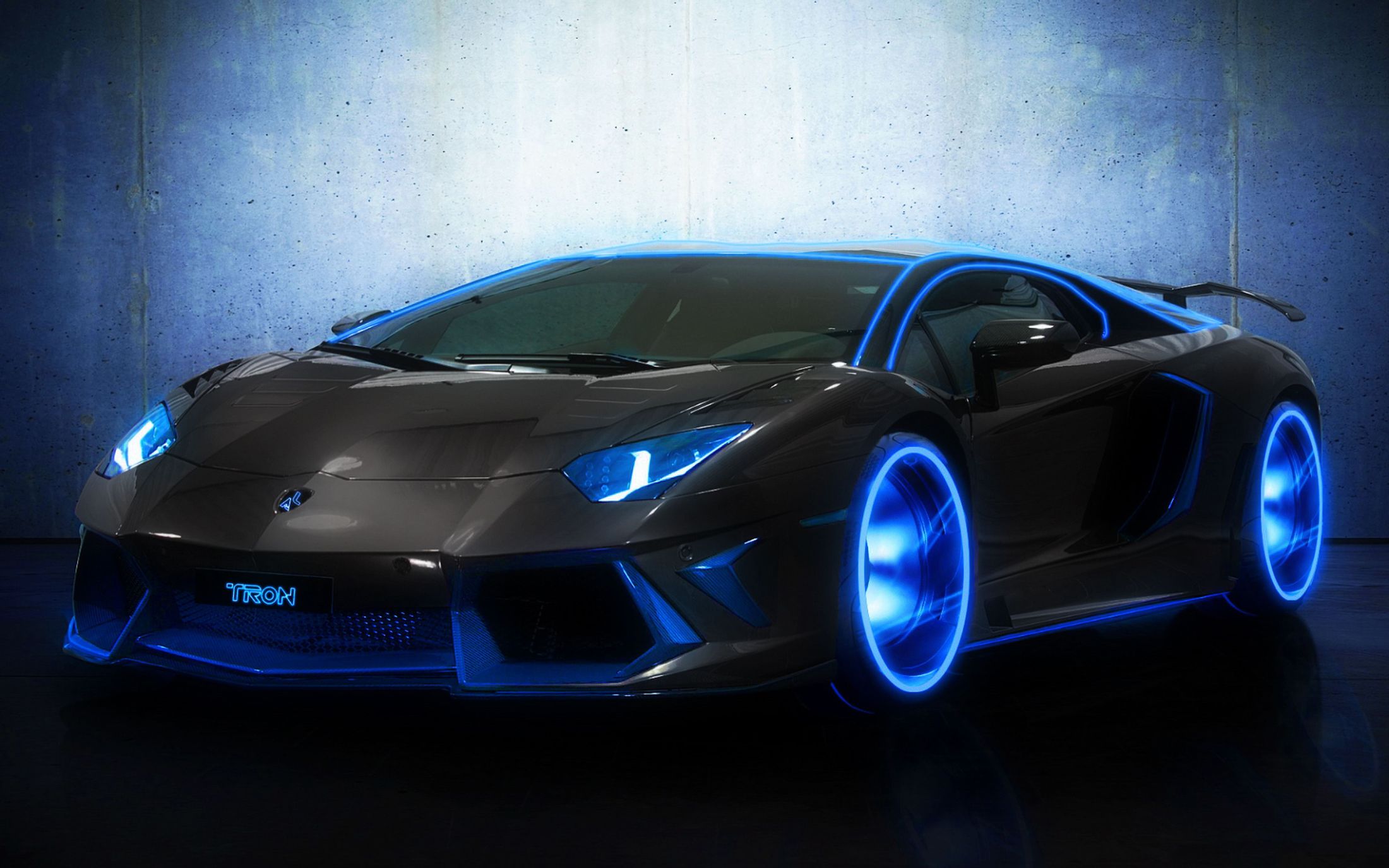 синий lamborghini