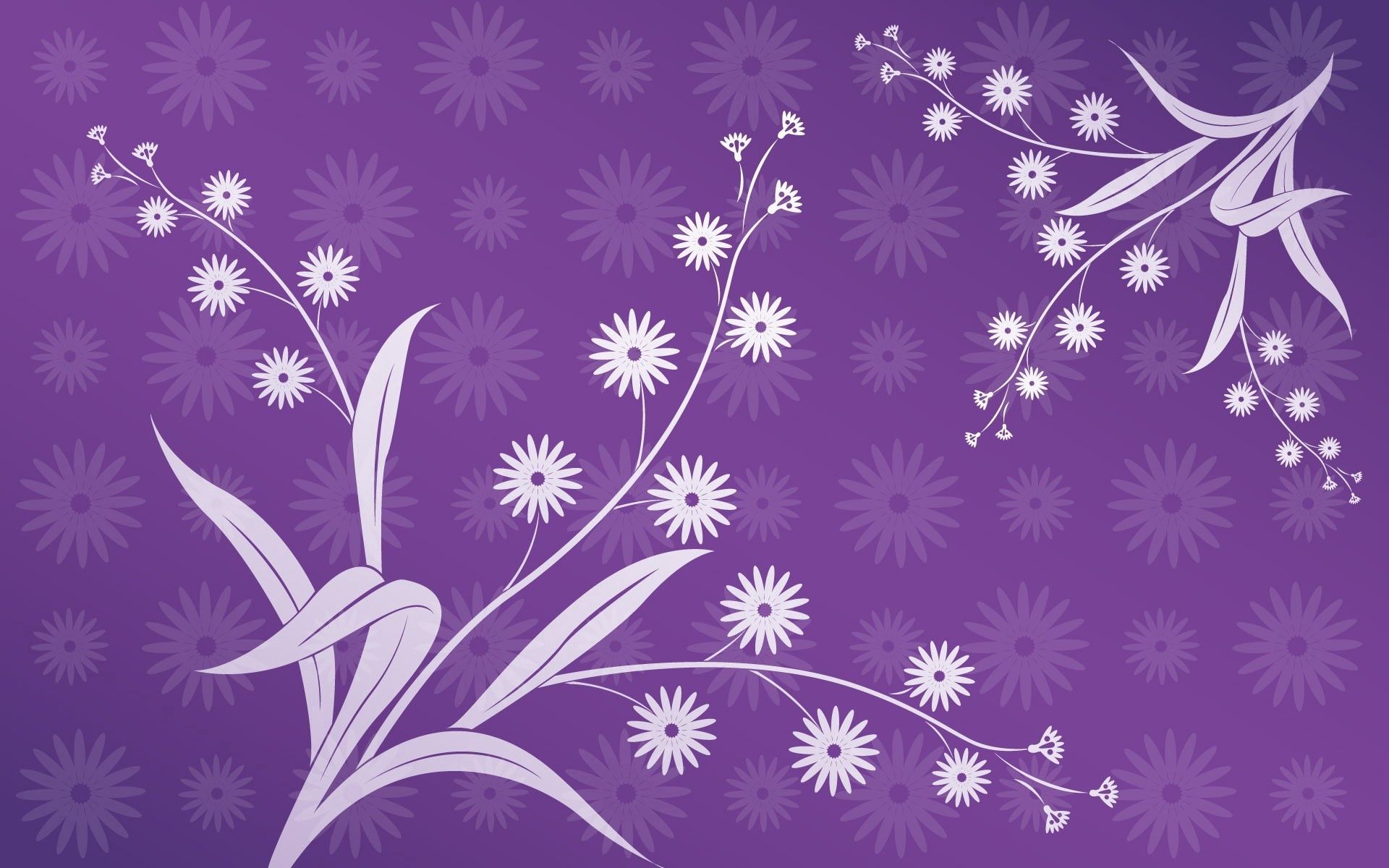 Download mobile wallpaper Leaves, Flowers, Violet, Purple, Vector for free.