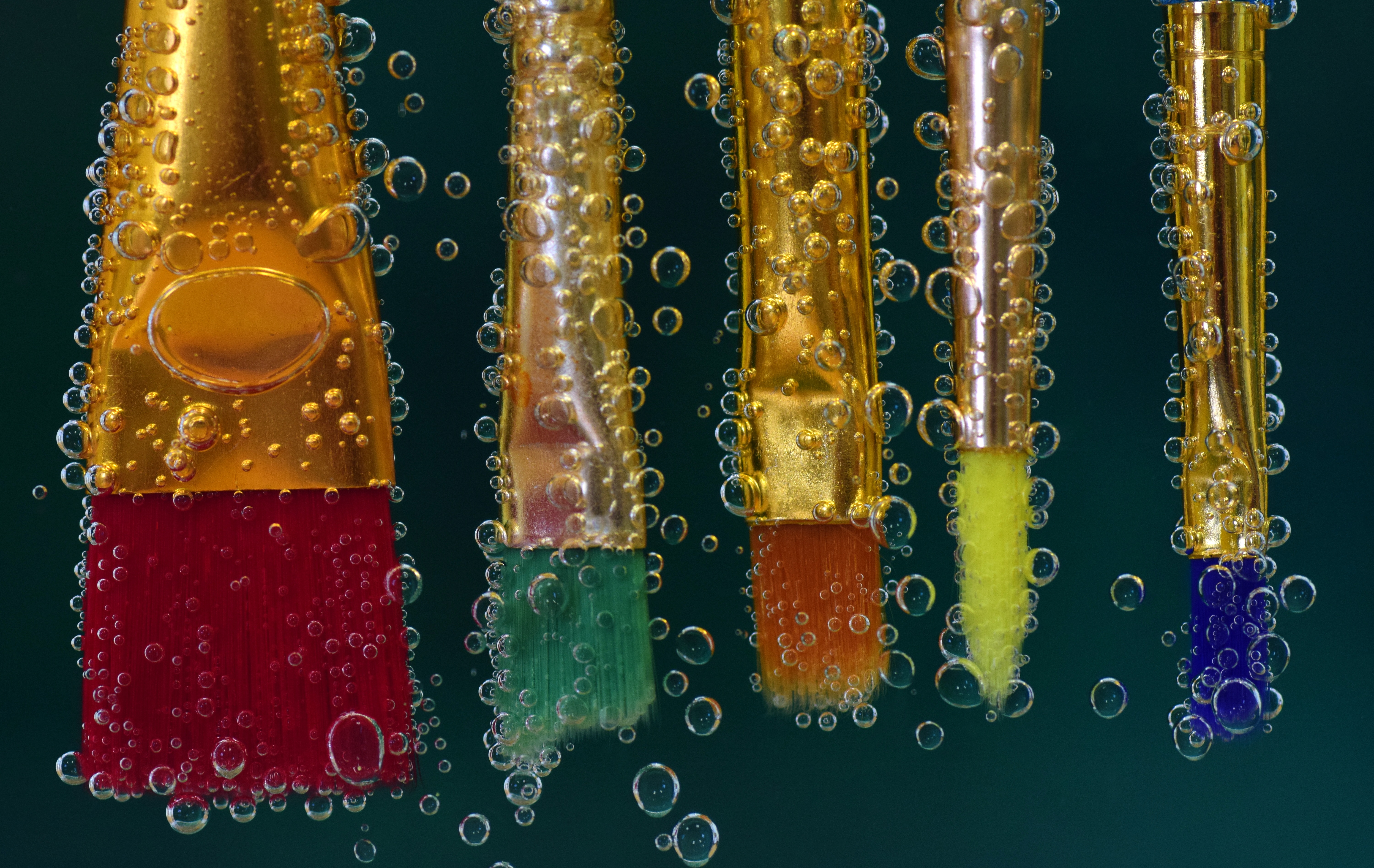 art, bubbles, macro, liquid, brush, brushes, tassels, artistic, tassel Free Stock Photo