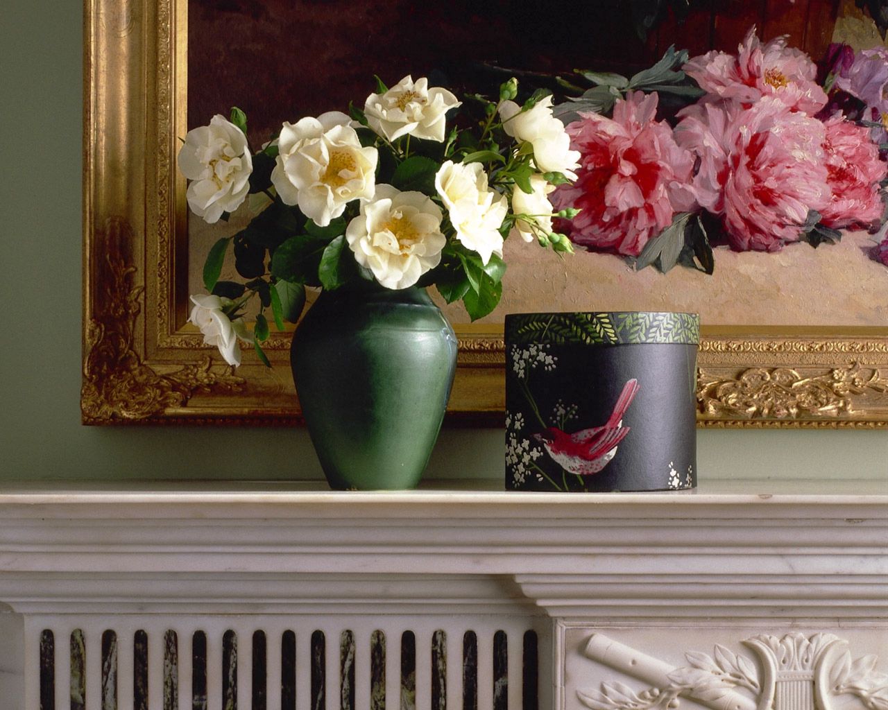 Handy-Wallpaper Box, Aufgelöst, Lose, Blumen, Bouquet, Vase, Strauß, Bild, Roses kostenlos herunterladen.