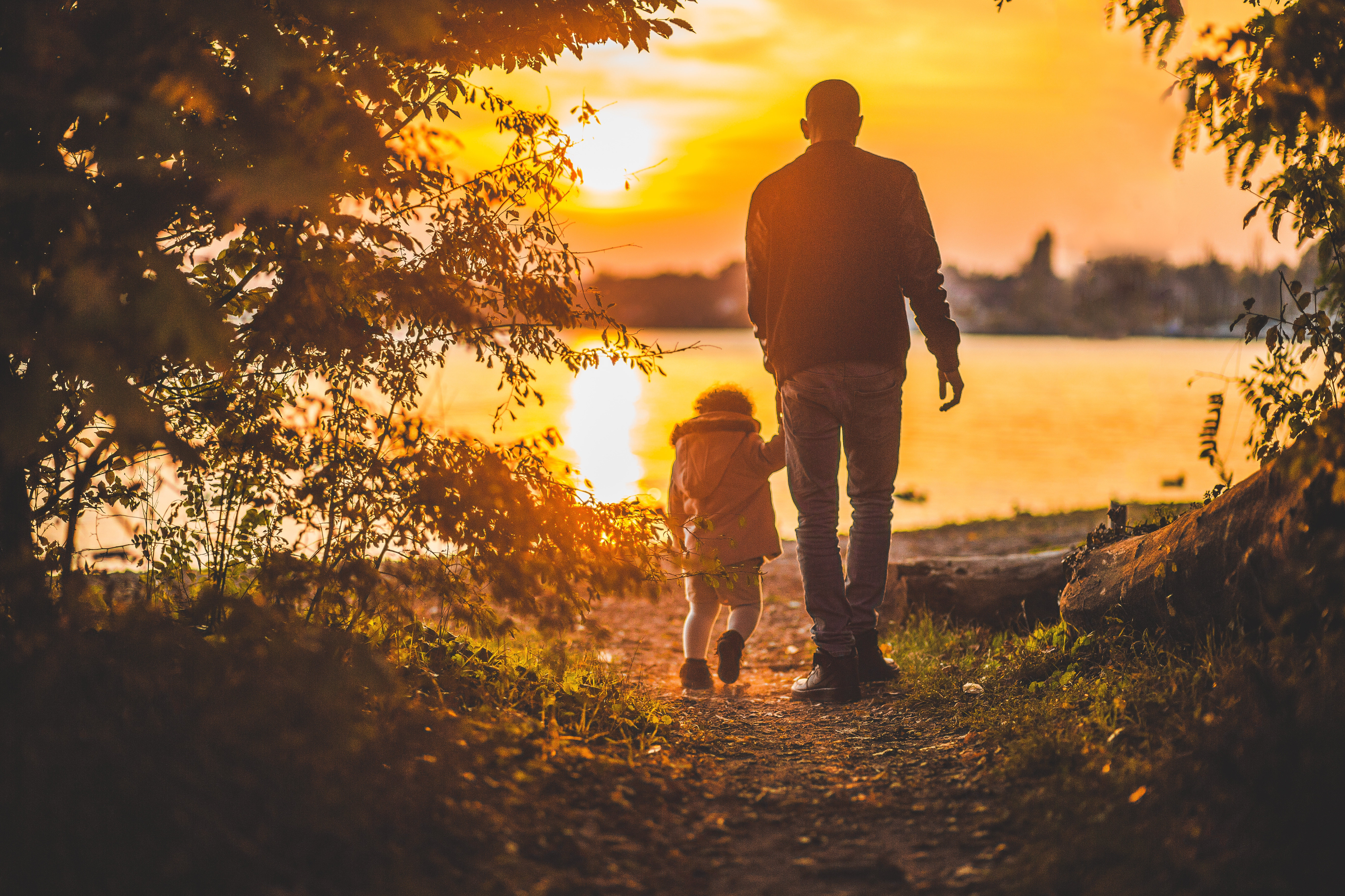 family, father, sunset, miscellanea, miscellaneous, stroll, daughter 4K