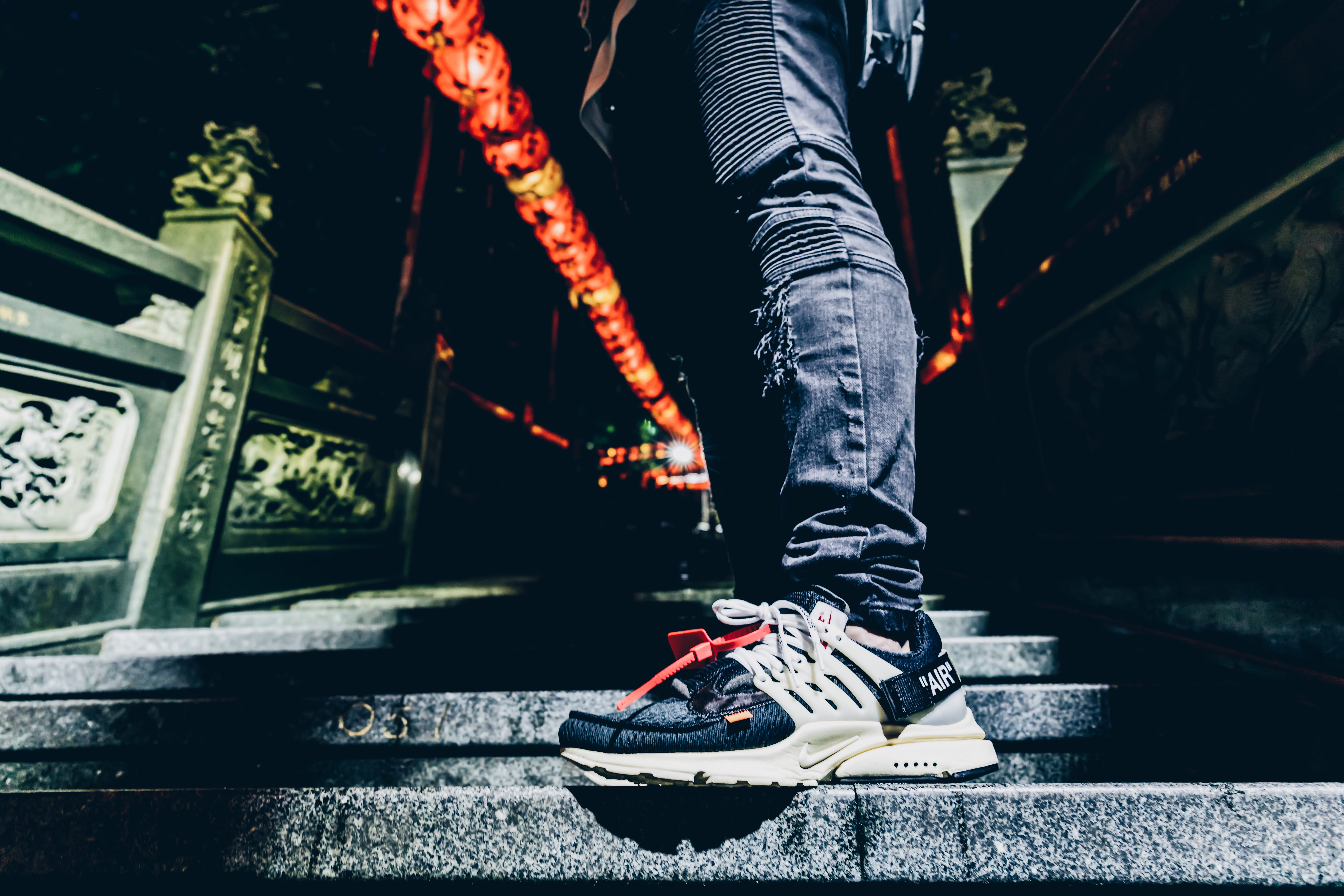 miscellanea, miscellaneous, sneakers, stairs, ladder, jeans, leg, sneaker wallpaper for mobile