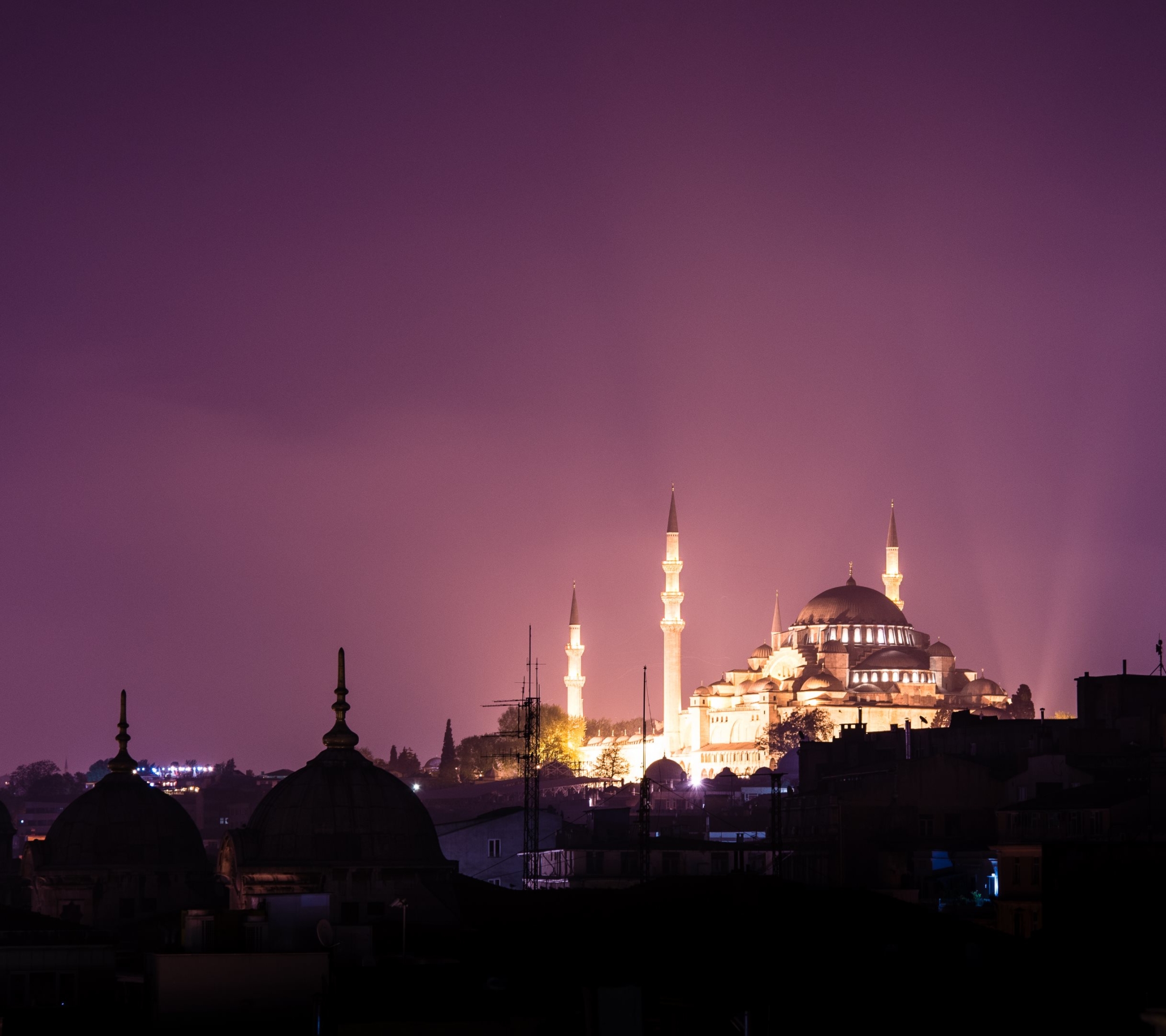 islam, religious, suleymaniye mosque, religion, night, mosque, mosques cellphone