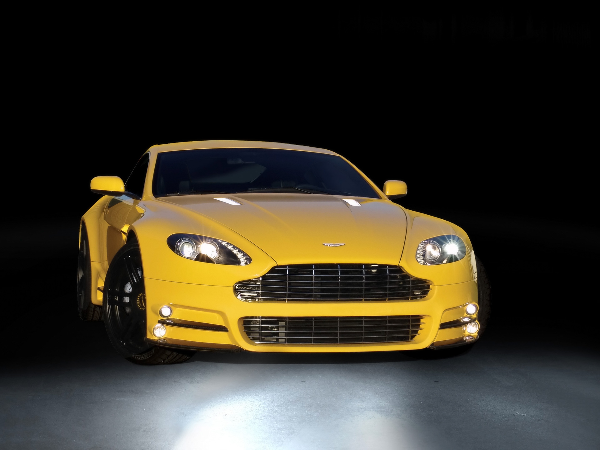 cars, sports, aston martin, yellow, front view, style, v8, vantage, mansory Full HD