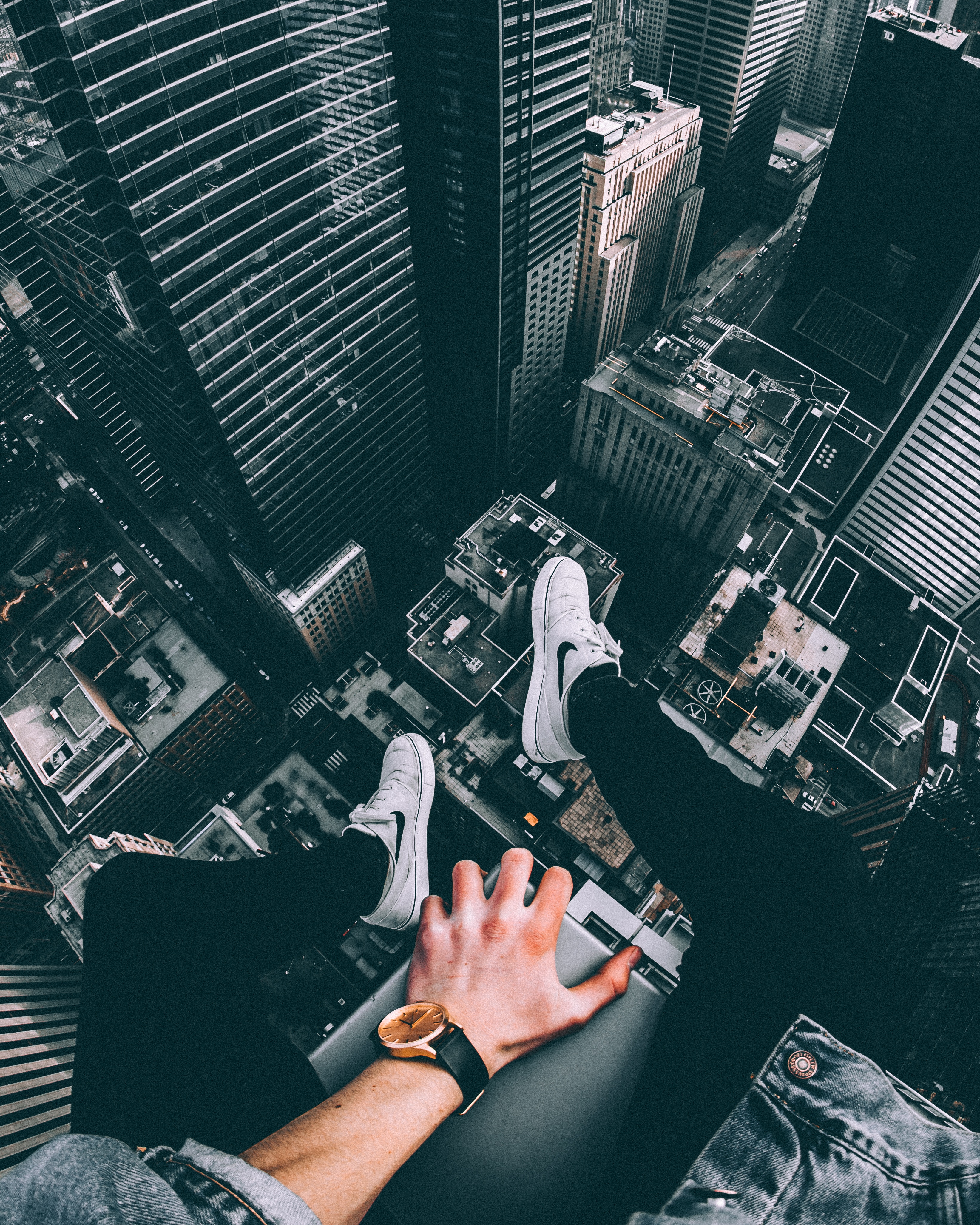 cities, legs, height, roof cell phone wallpapers